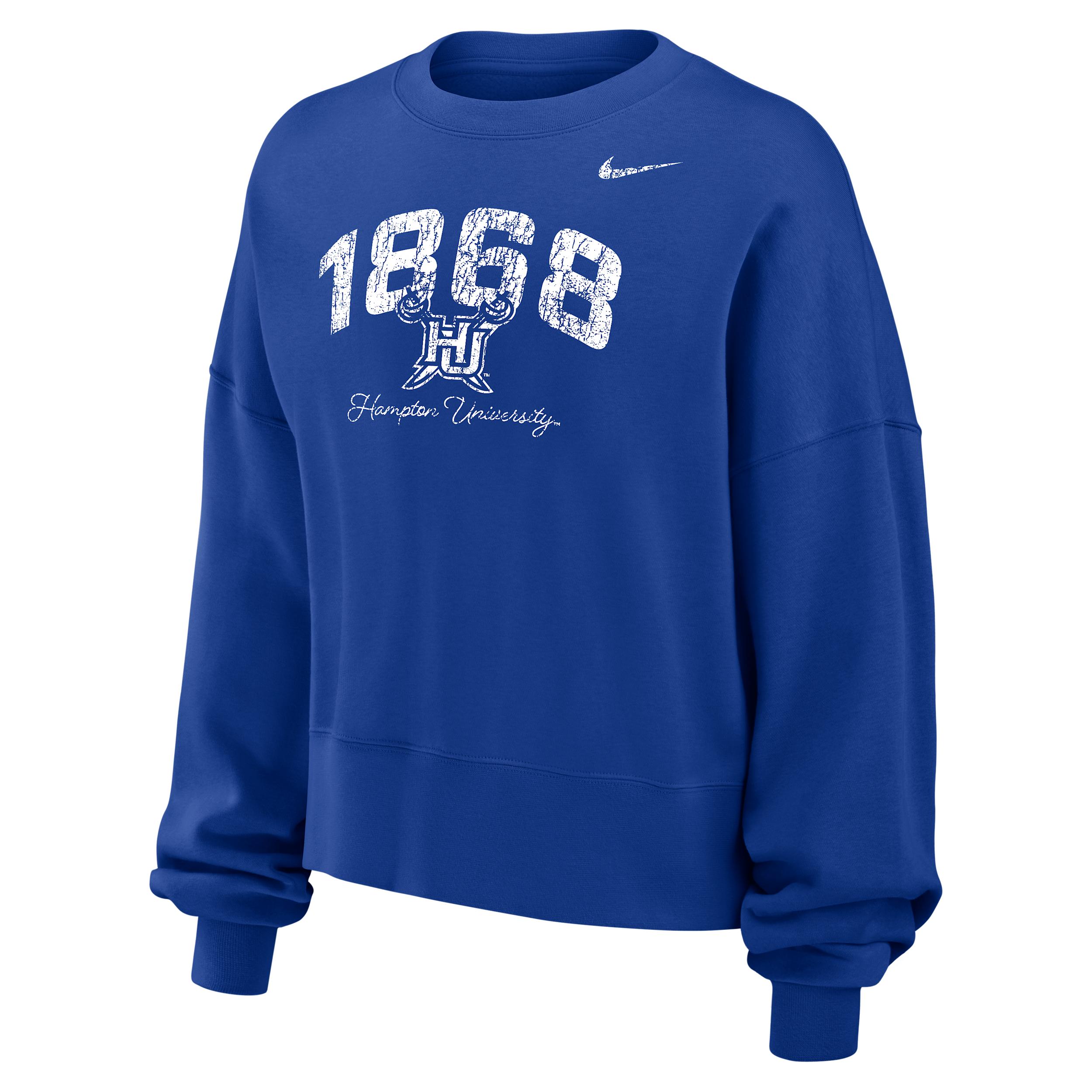 Nike Women's College (Hampton University) Phoenix Fleece Crew-Neck Sweatshirt by NIKE
