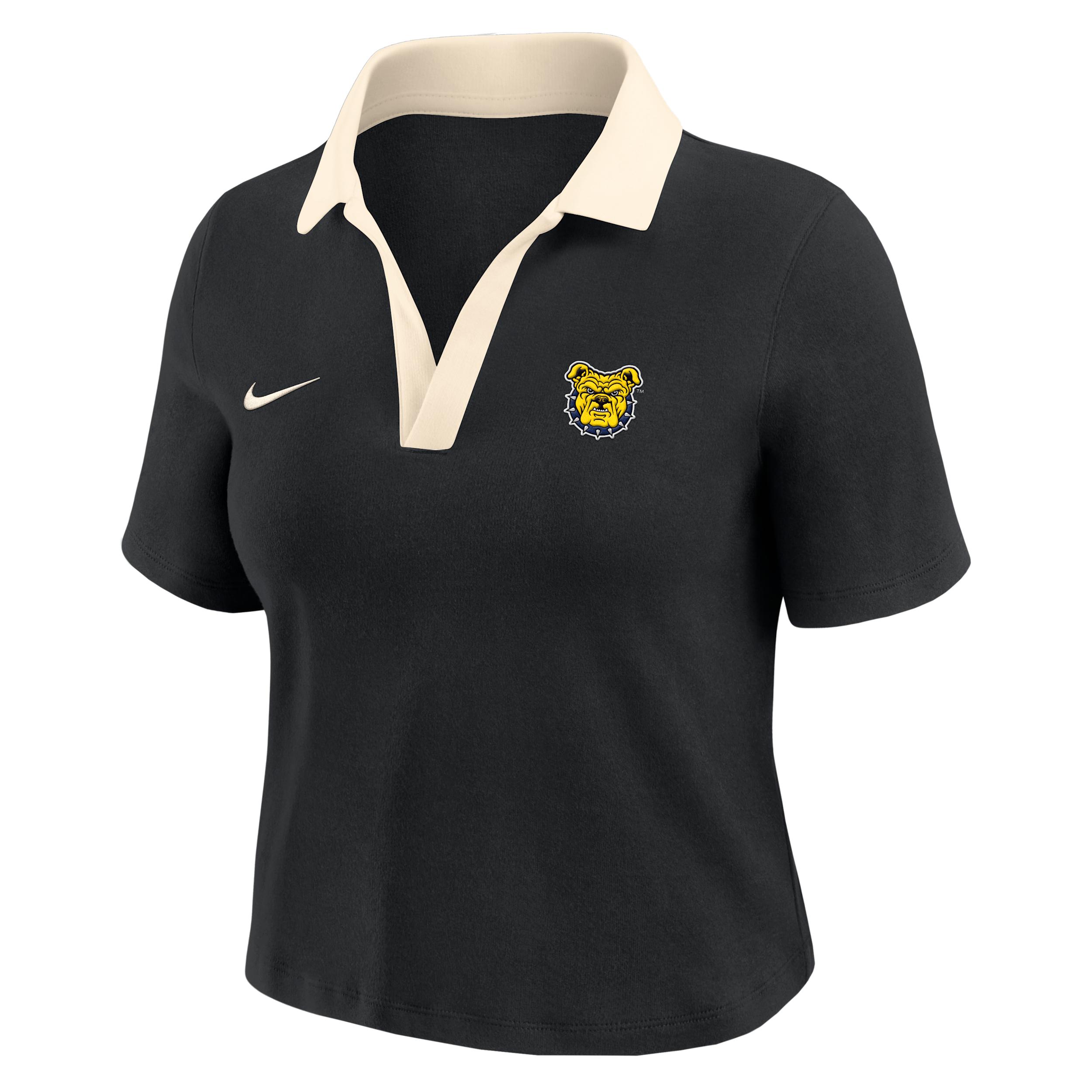 Nike Women's College (North Carolina A&T University) Short-Sleeve Polo Crop Top by NIKE