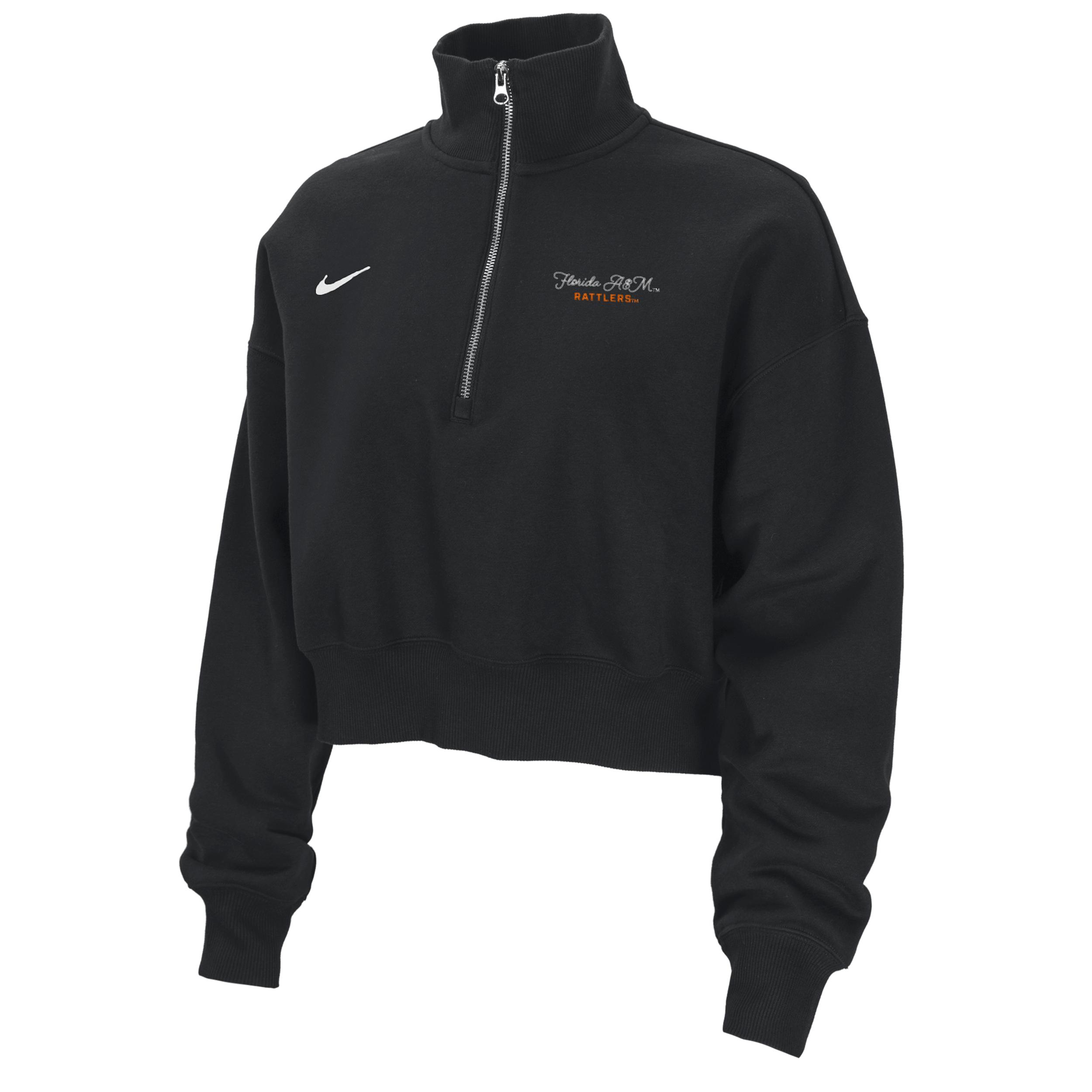 Nike Women's College Phoenix Fleece (Florida A&M University) Cropped 1/4-Zip Pullover by NIKE