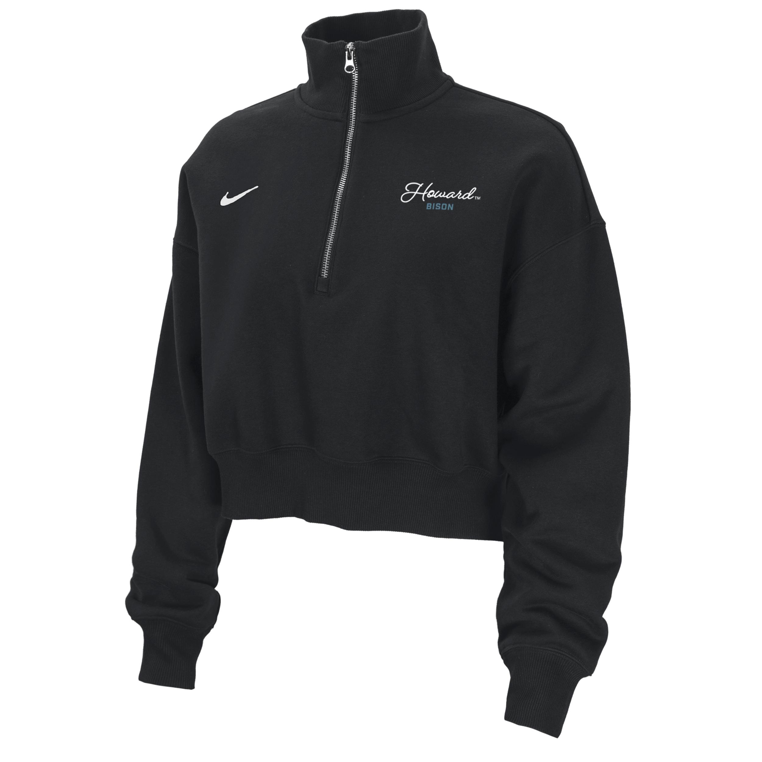 Nike Women's College Phoenix Fleece (North Carolina A&T University) Cropped 1/4-Zip Pullover by NIKE