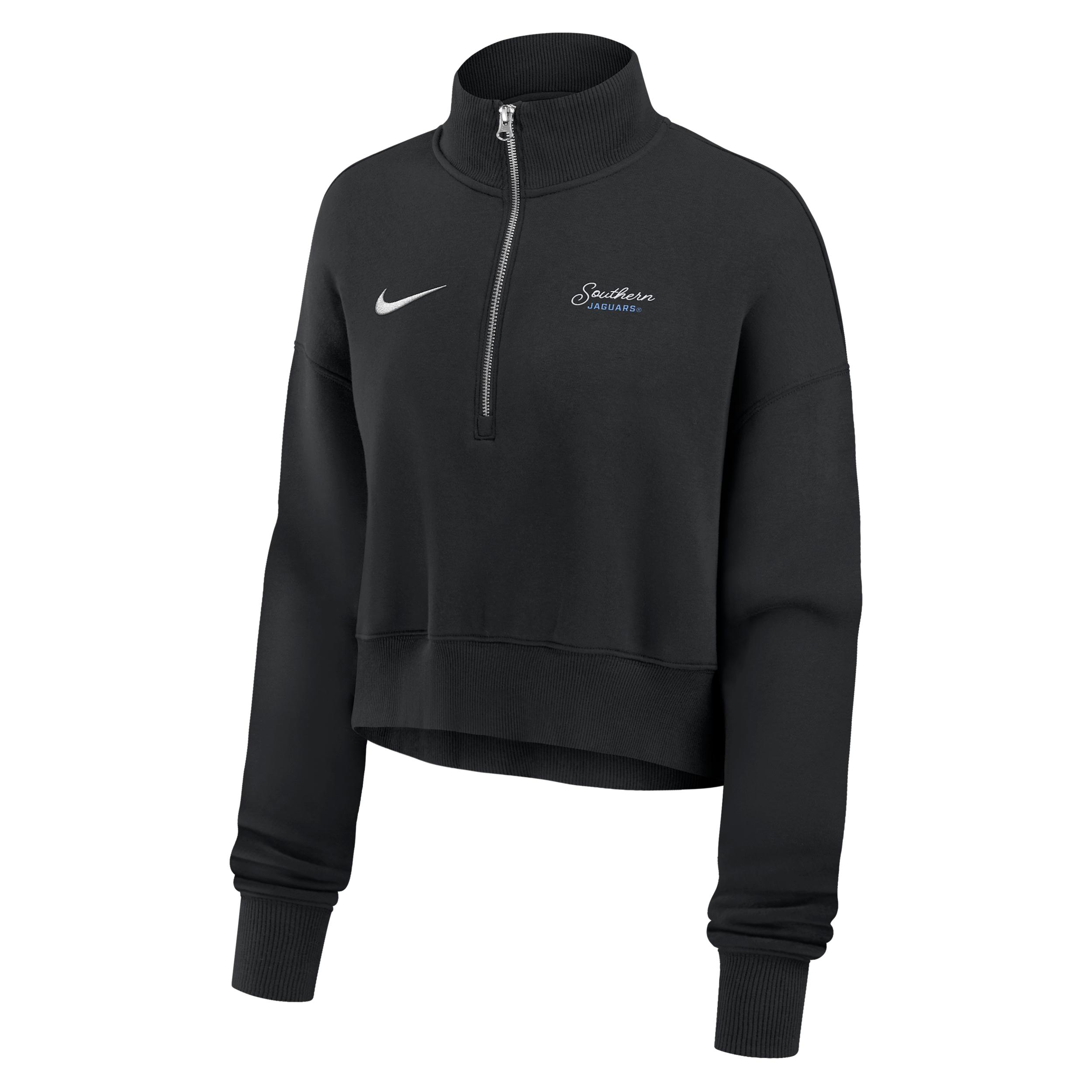 Nike Women's College Phoenix Fleece (Southern University and A&M College) Cropped 1/4-Zip Pullover by NIKE
