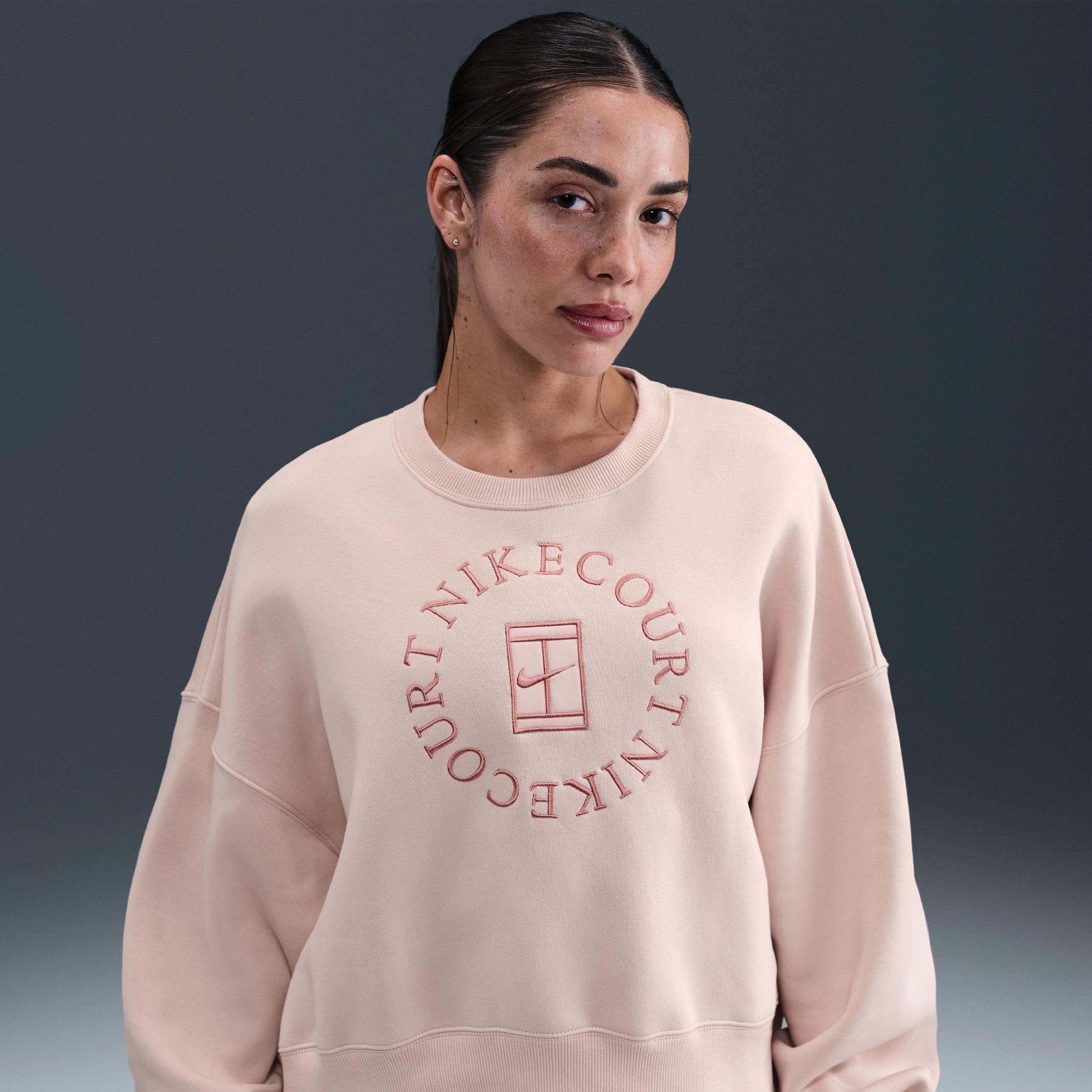 Nike Women's Court Heritage Phoenix Fleece Over-Oversized Crew-Neck Sweatshirt by NIKE
