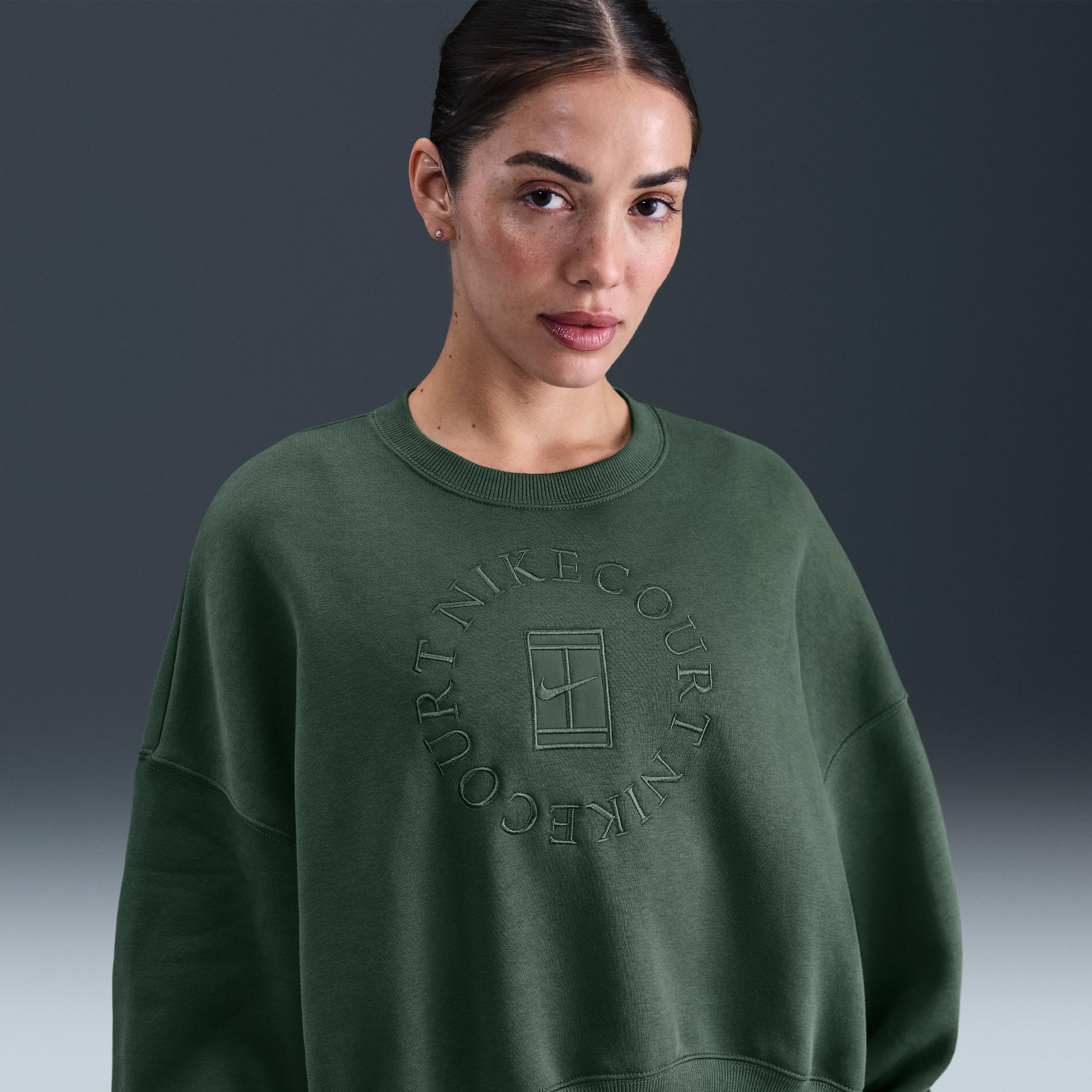 Nike Women's Court Heritage Phoenix Fleece Over-Oversized Crew-Neck Sweatshirt by NIKE