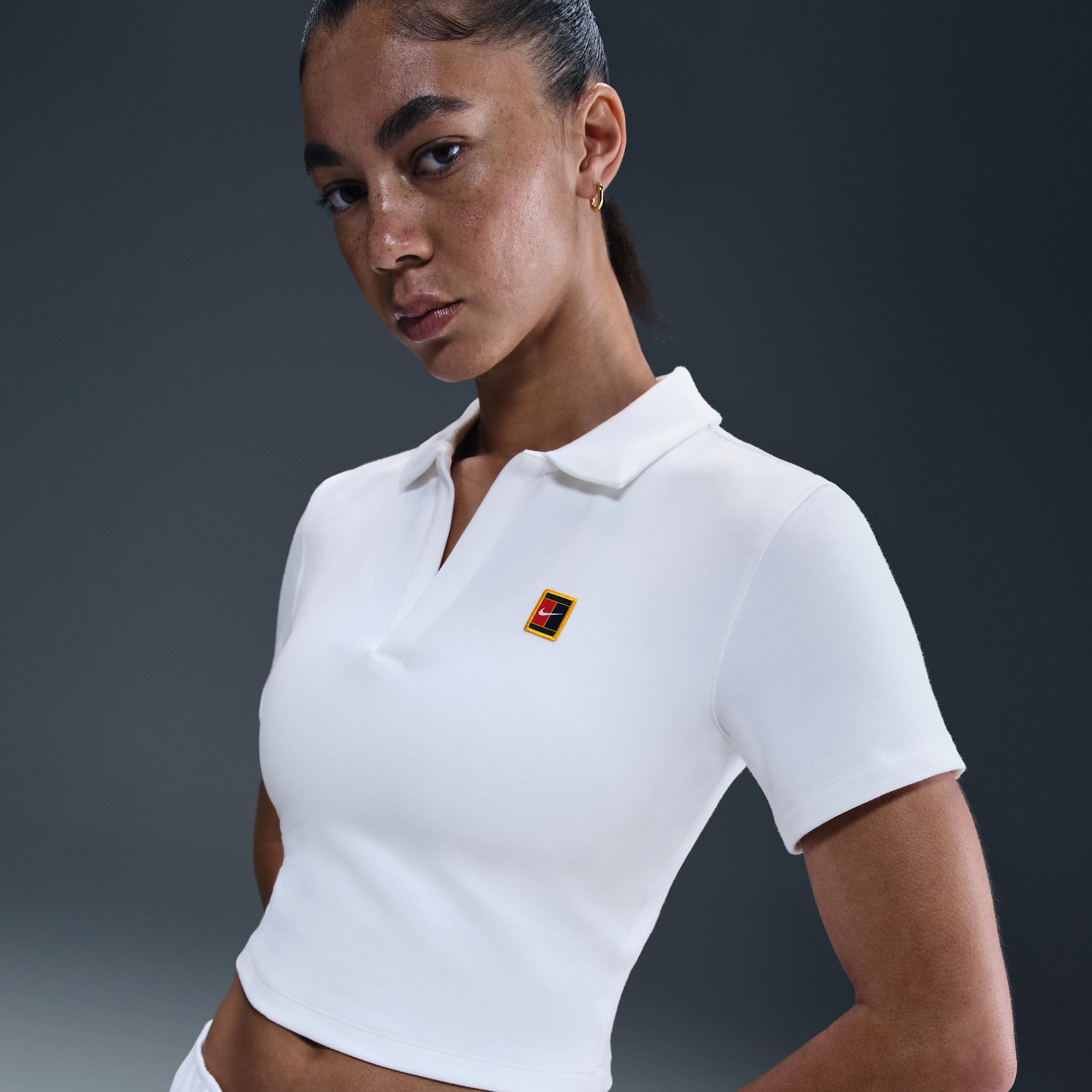 Nike Women's Court Heritage Short-Sleeve Cropped Tennis Polo by NIKE