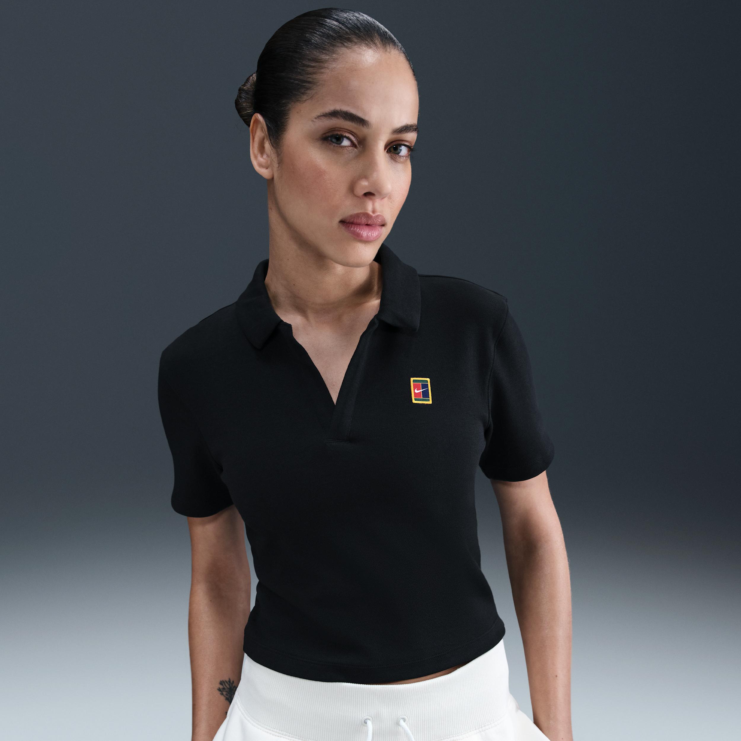Nike Women's Court Heritage Short-Sleeve Cropped Tennis Polo by NIKE