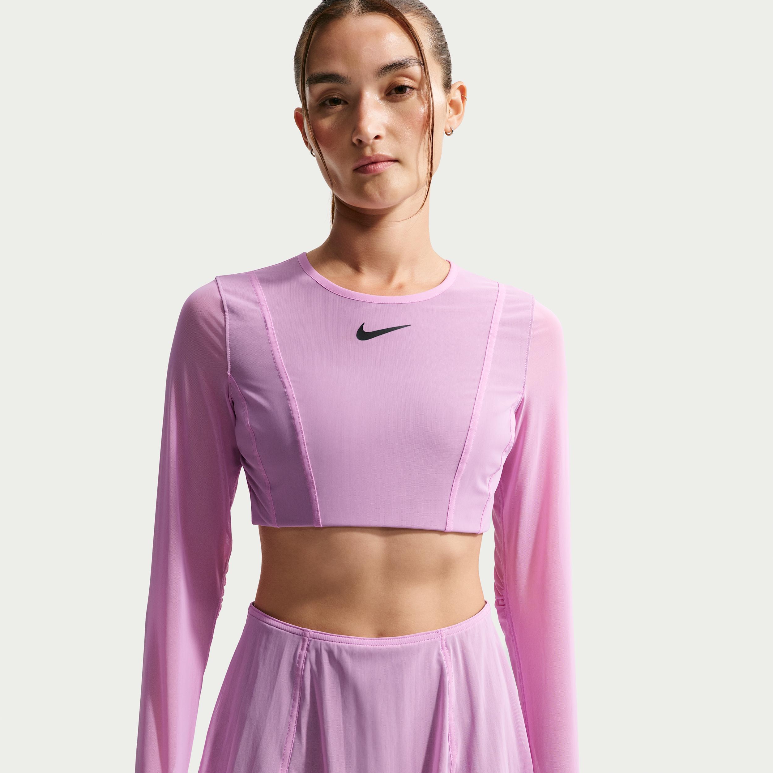 Nike Women's Court Slam Long-Sleeve Cropped Tennis Top by NIKE