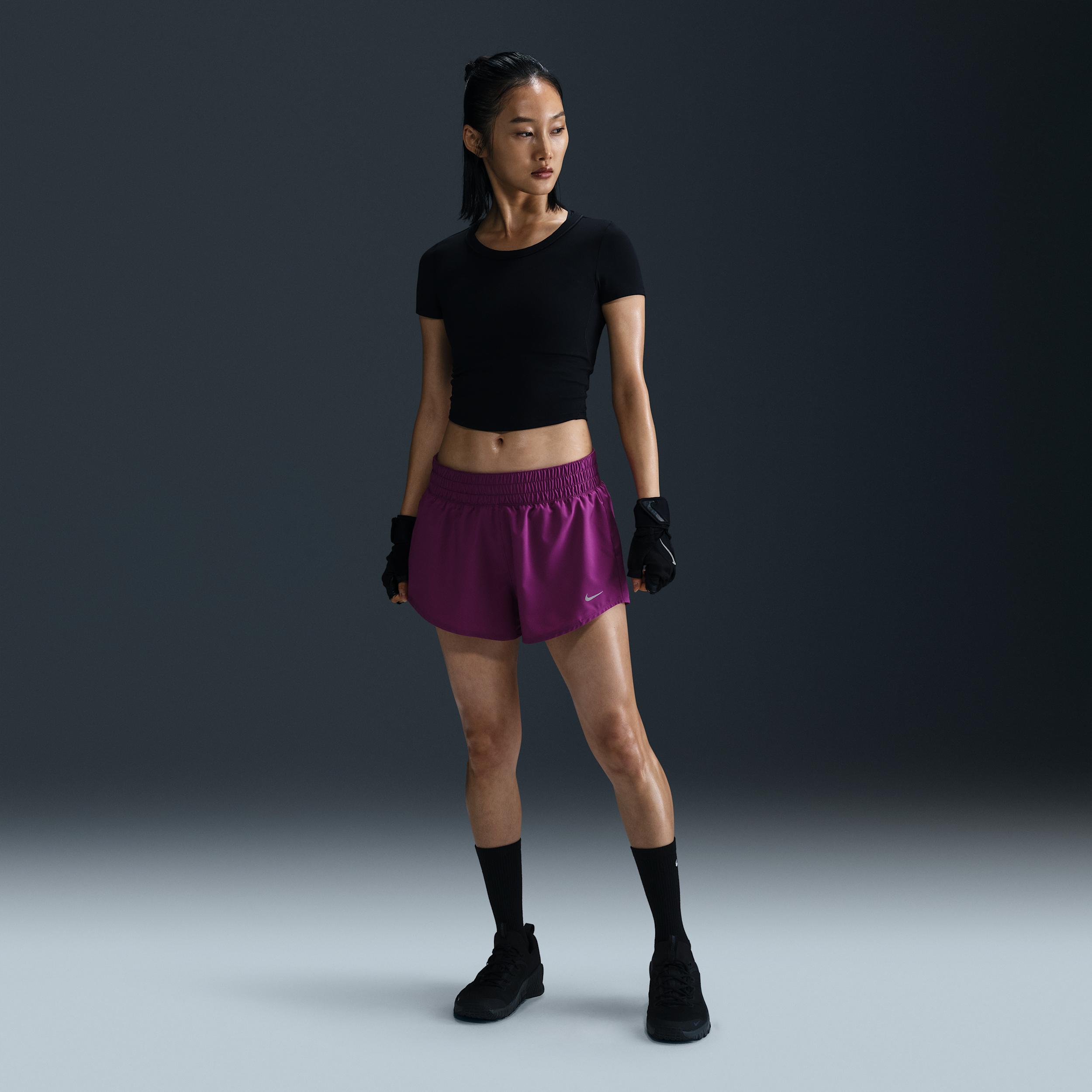 Nike Women's One Dri-FIT Mid-Rise 3" Brief-Lined Shorts by NIKE