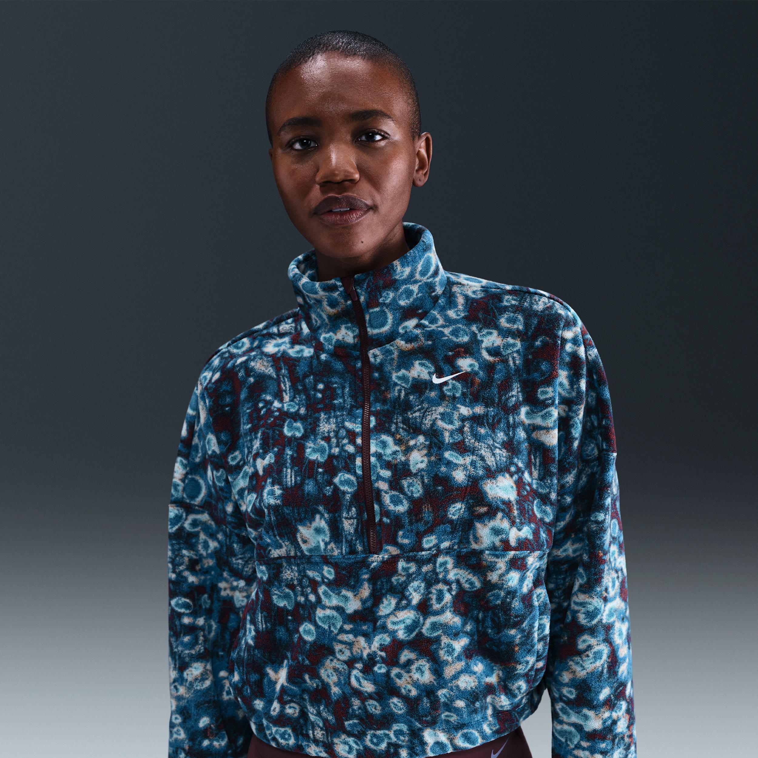 Nike Women's One Therma-FIT Oversized 1/2-Zip Fleece Top by NIKE