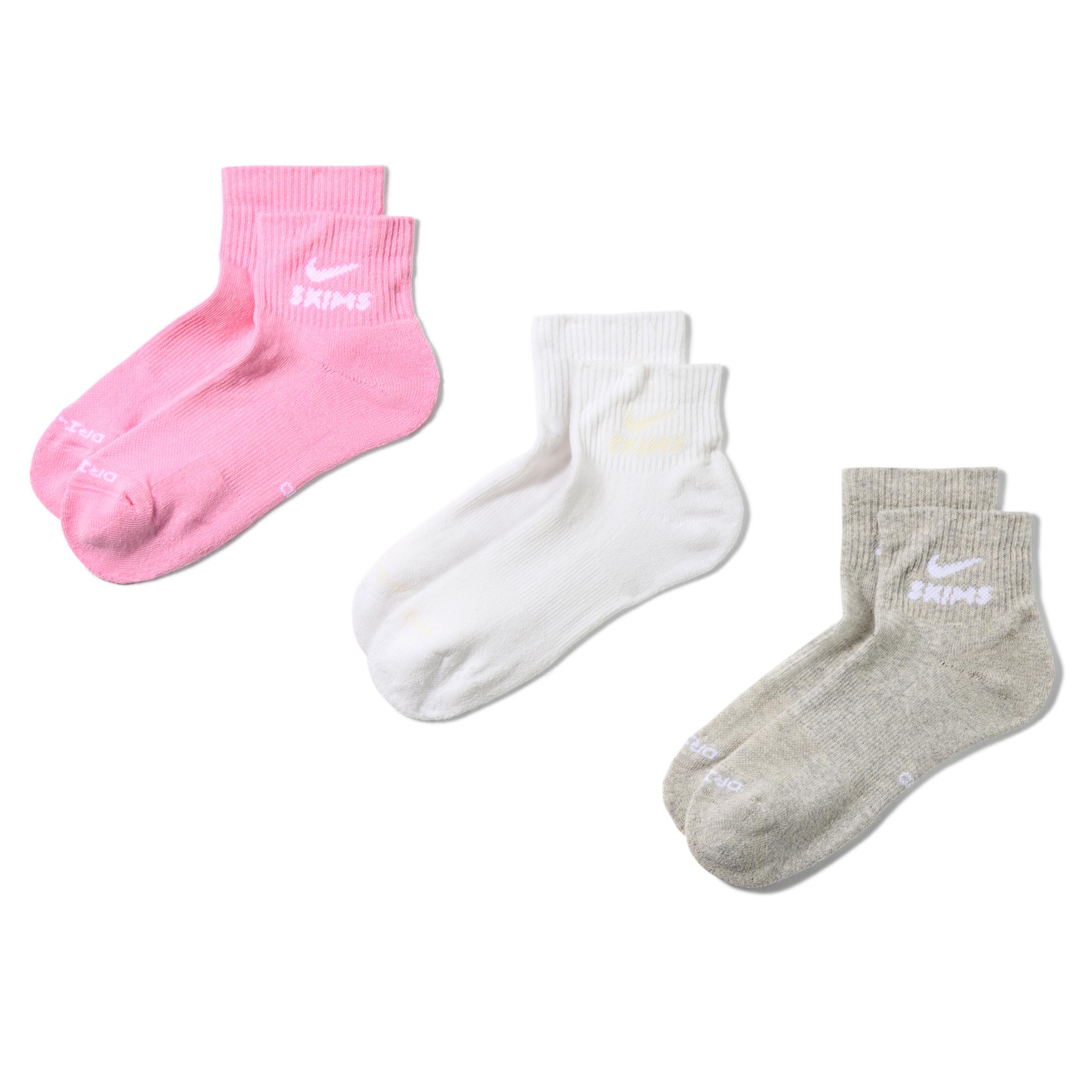 Nike Women's SKIMS Dri-FIT Quarter Socks (3 Pairs) by NIKE