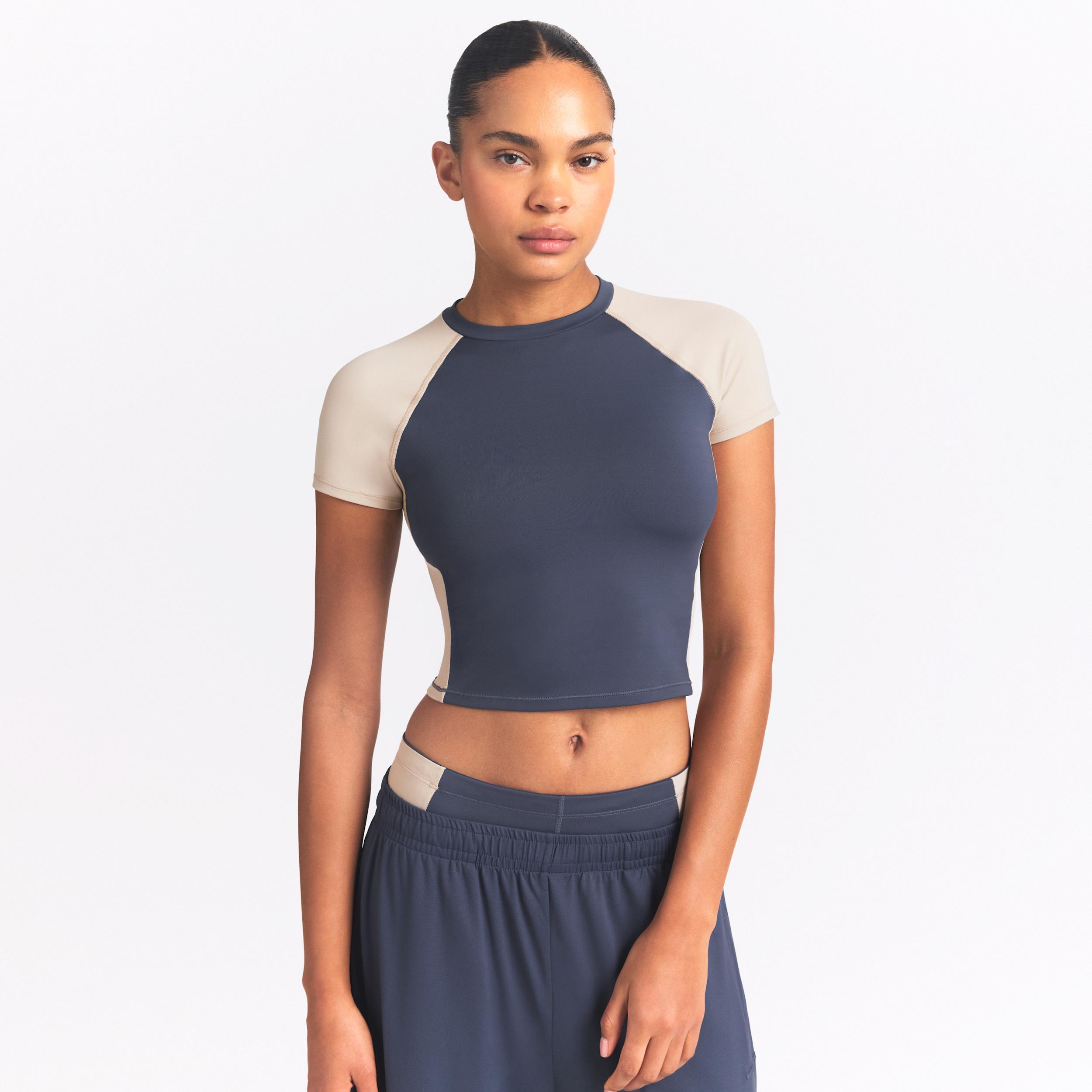 Nike Women's SKIMS Matte Shine Mix Short-Sleeve Crop Top by NIKE
