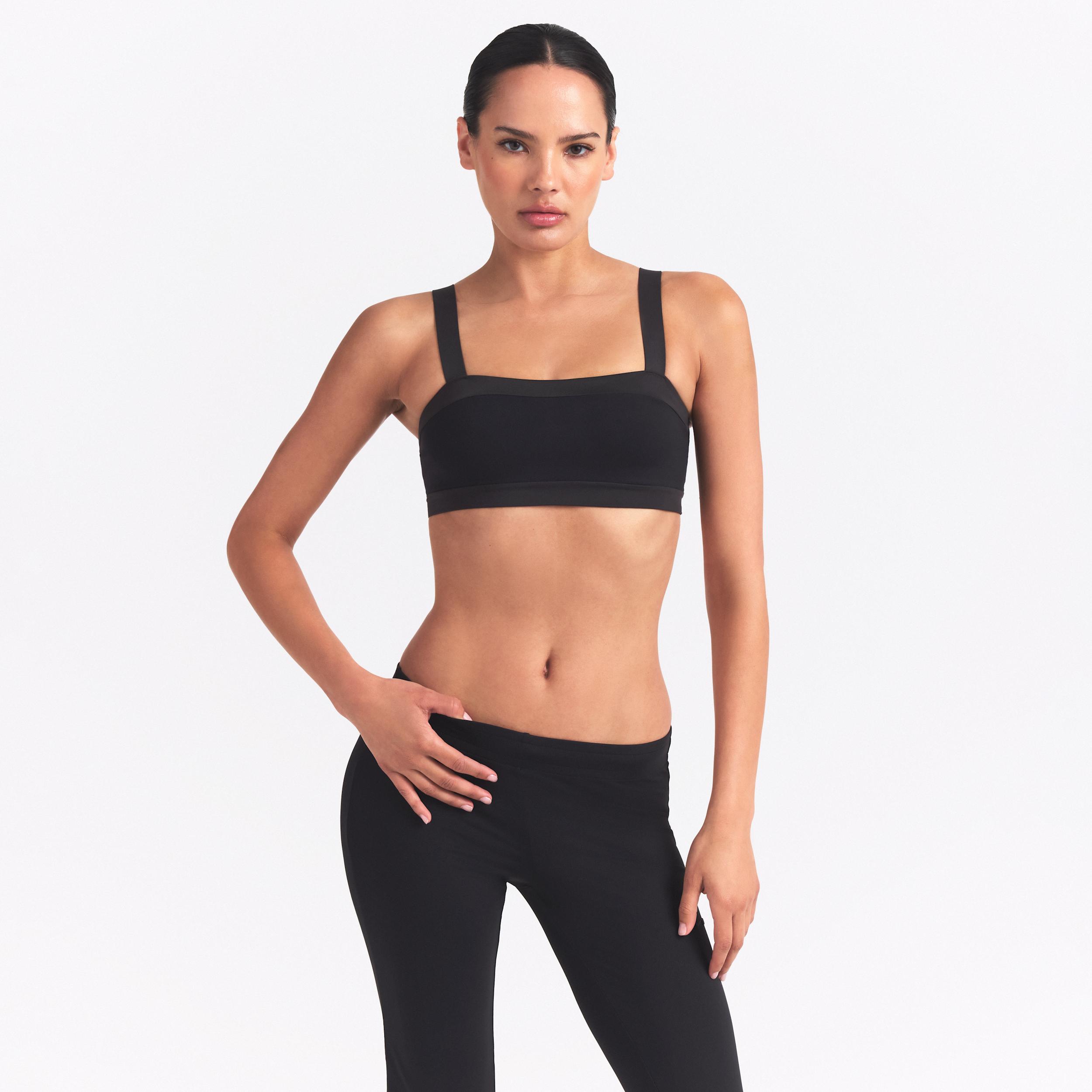 Nike Women's SKIMS Matte Shine Mix Straight-Neck Bra by NIKE