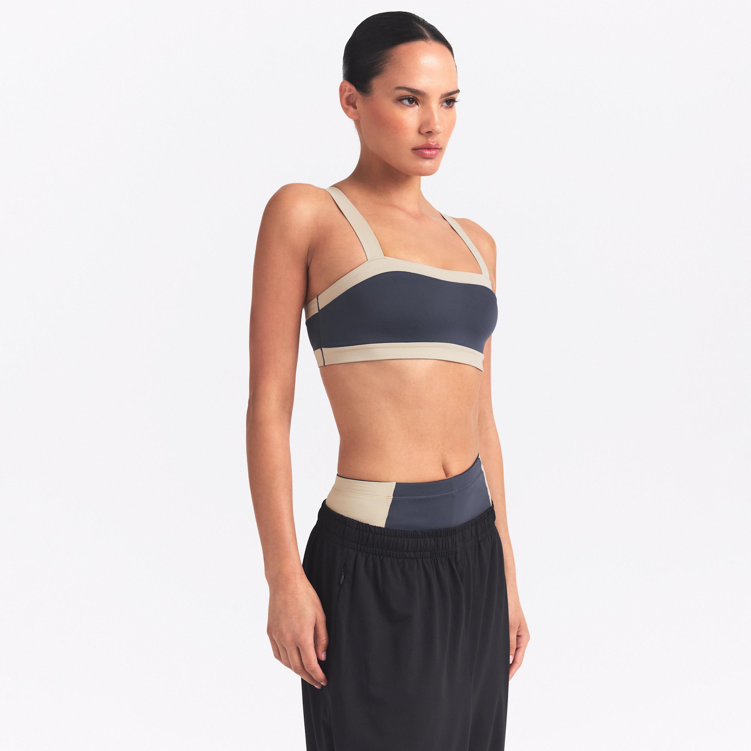 Nike Women's SKIMS Matte Shine Mix Straight-Neck Bra by NIKE