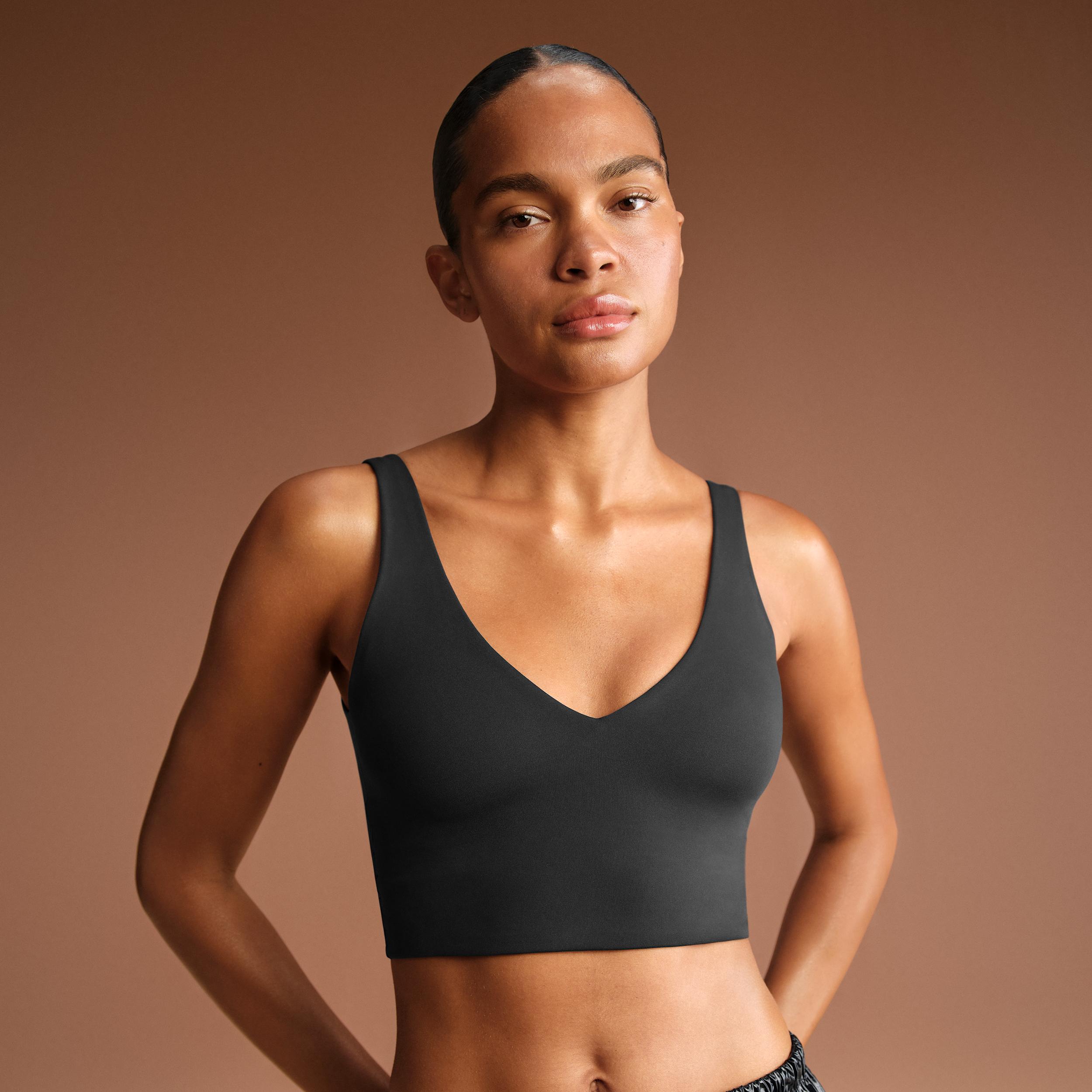 Nike Women's SKIMS Matte V-Neck Long-Line Bra by NIKE