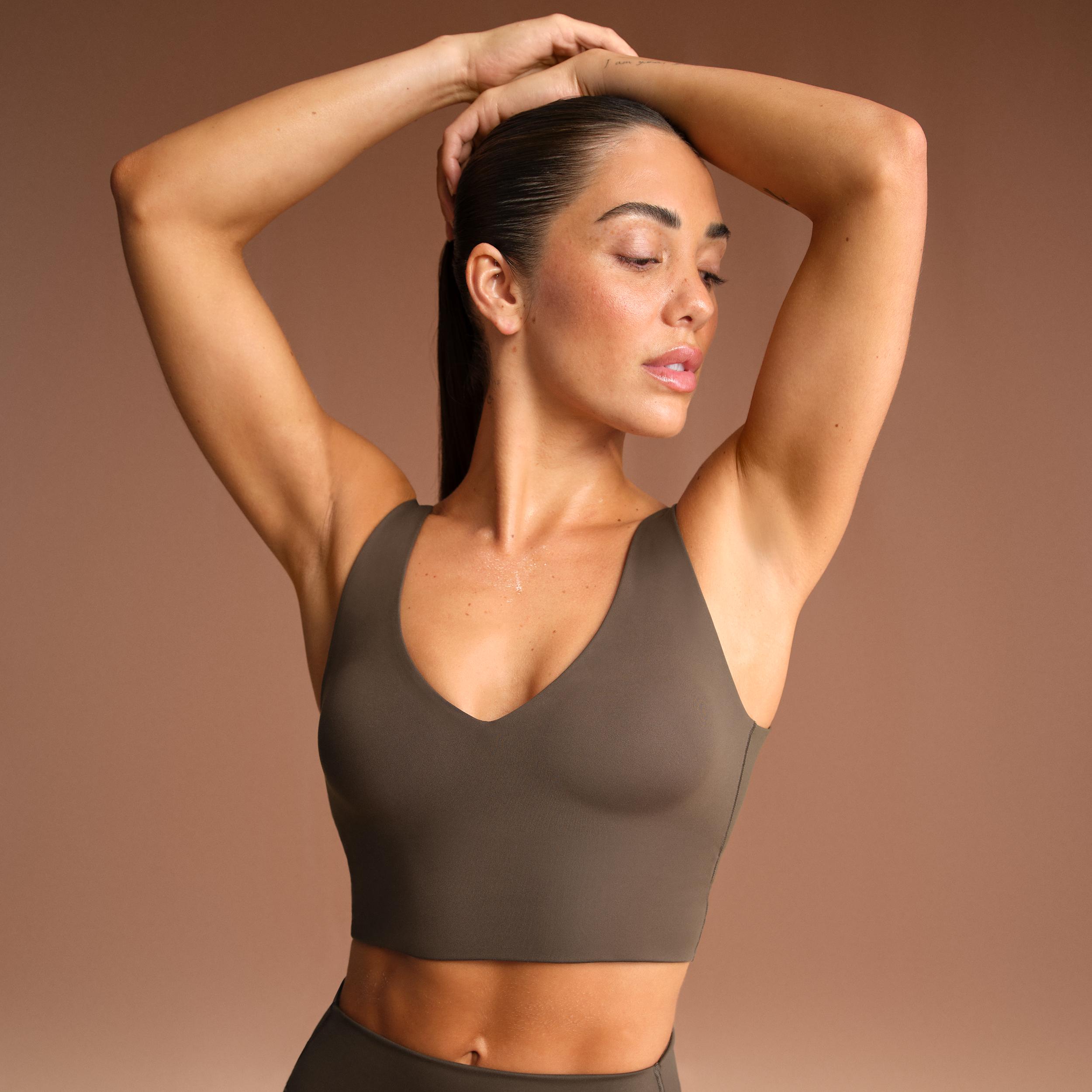 Nike Women's SKIMS Matte V-Neck Long-Line Bra by NIKE