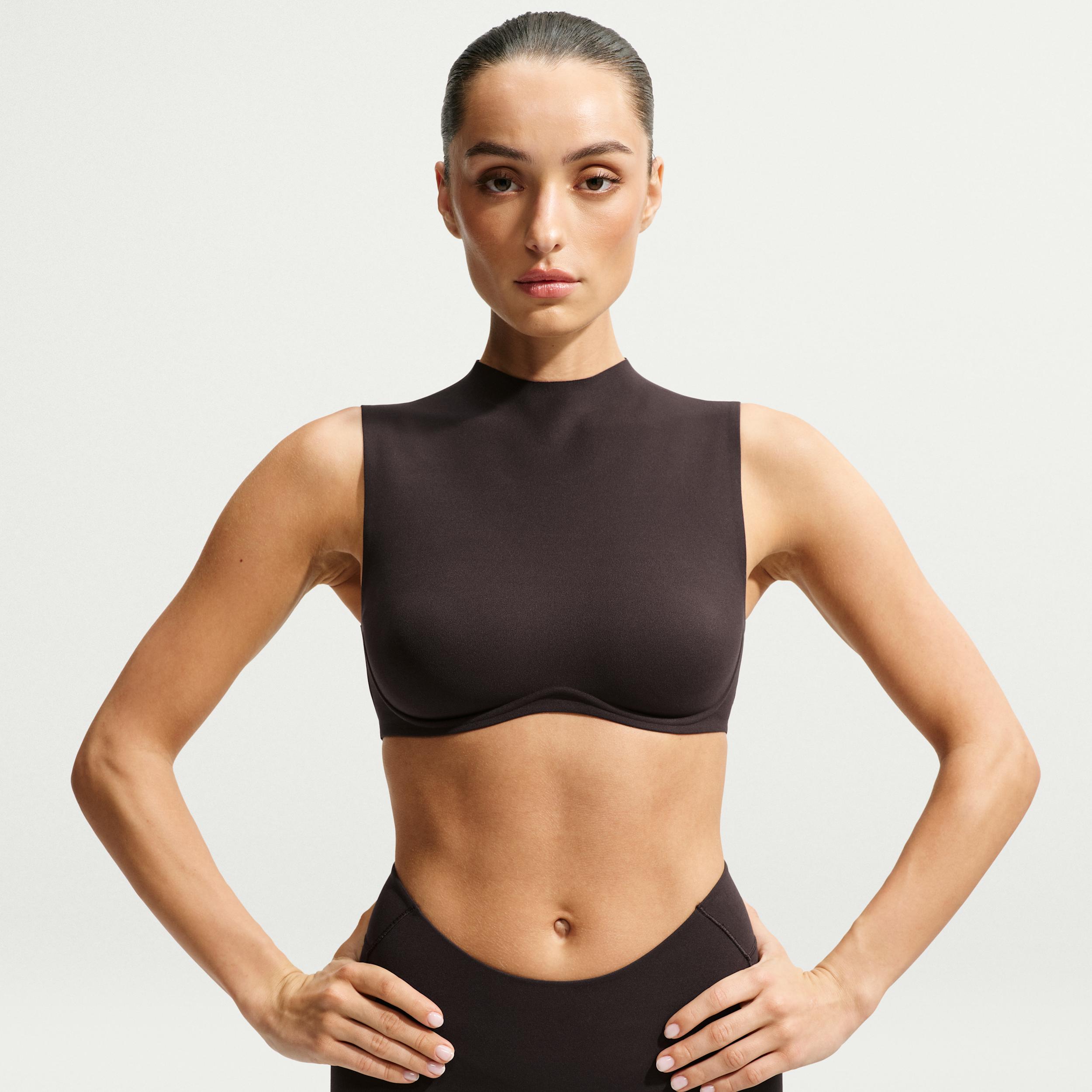 Nike Women's SKIMS Studio Stretch Light-Support Mock Neck Sports Bra by NIKE