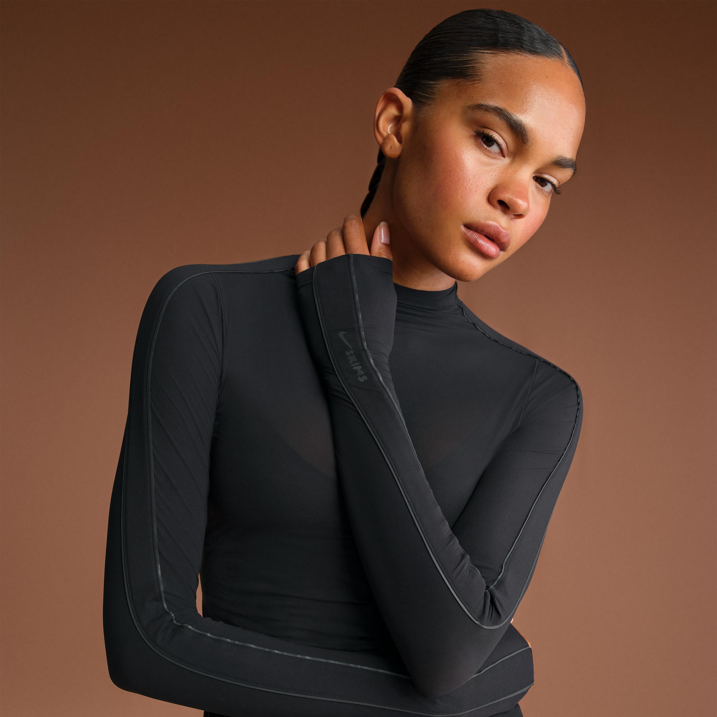 Nike Women's SKIMS Weightless Layers Mock-Neck Long-Sleeve Top by NIKE