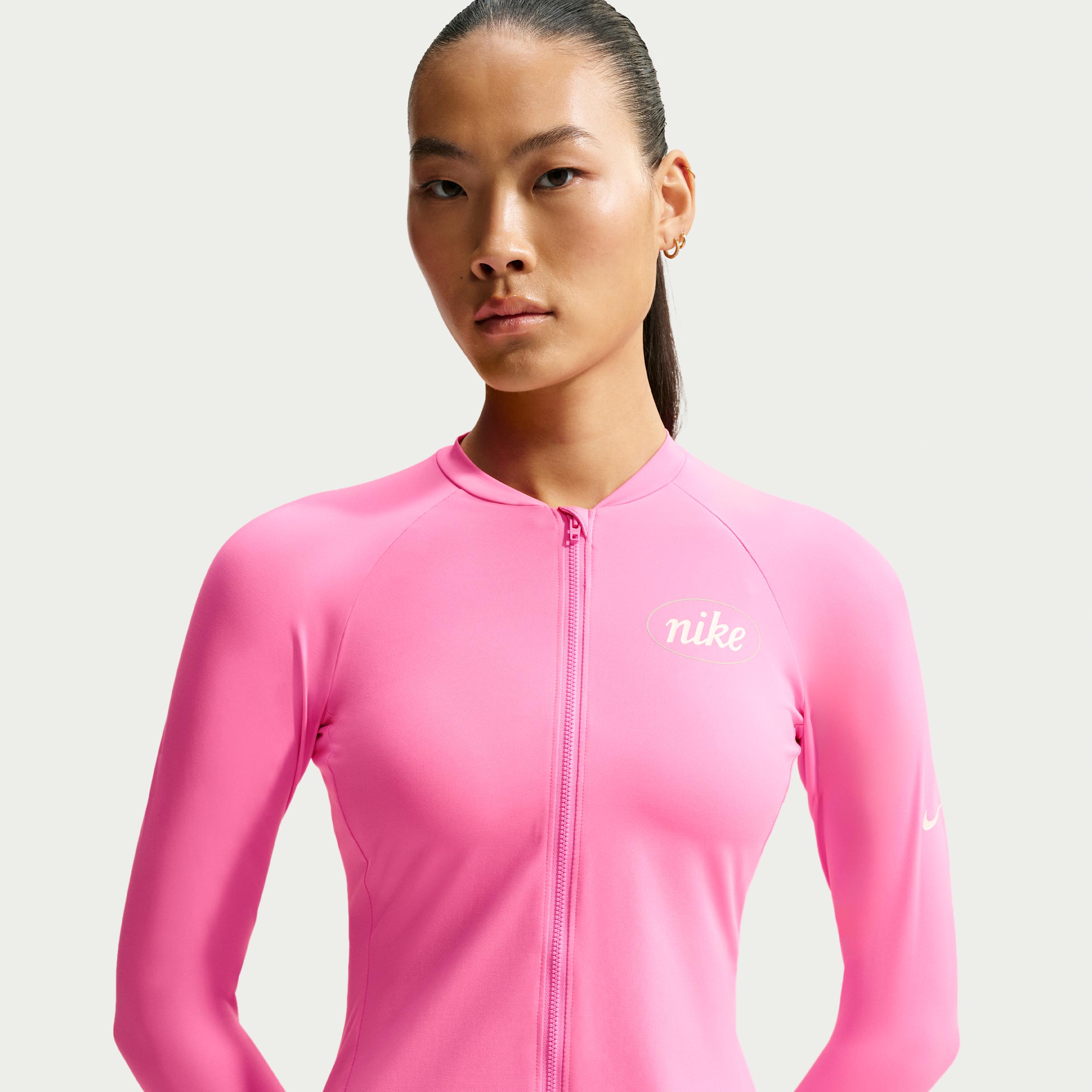 Nike Women's Swim Hydroguard Dri-FIT UV Long Sleeve Zip Top by NIKE