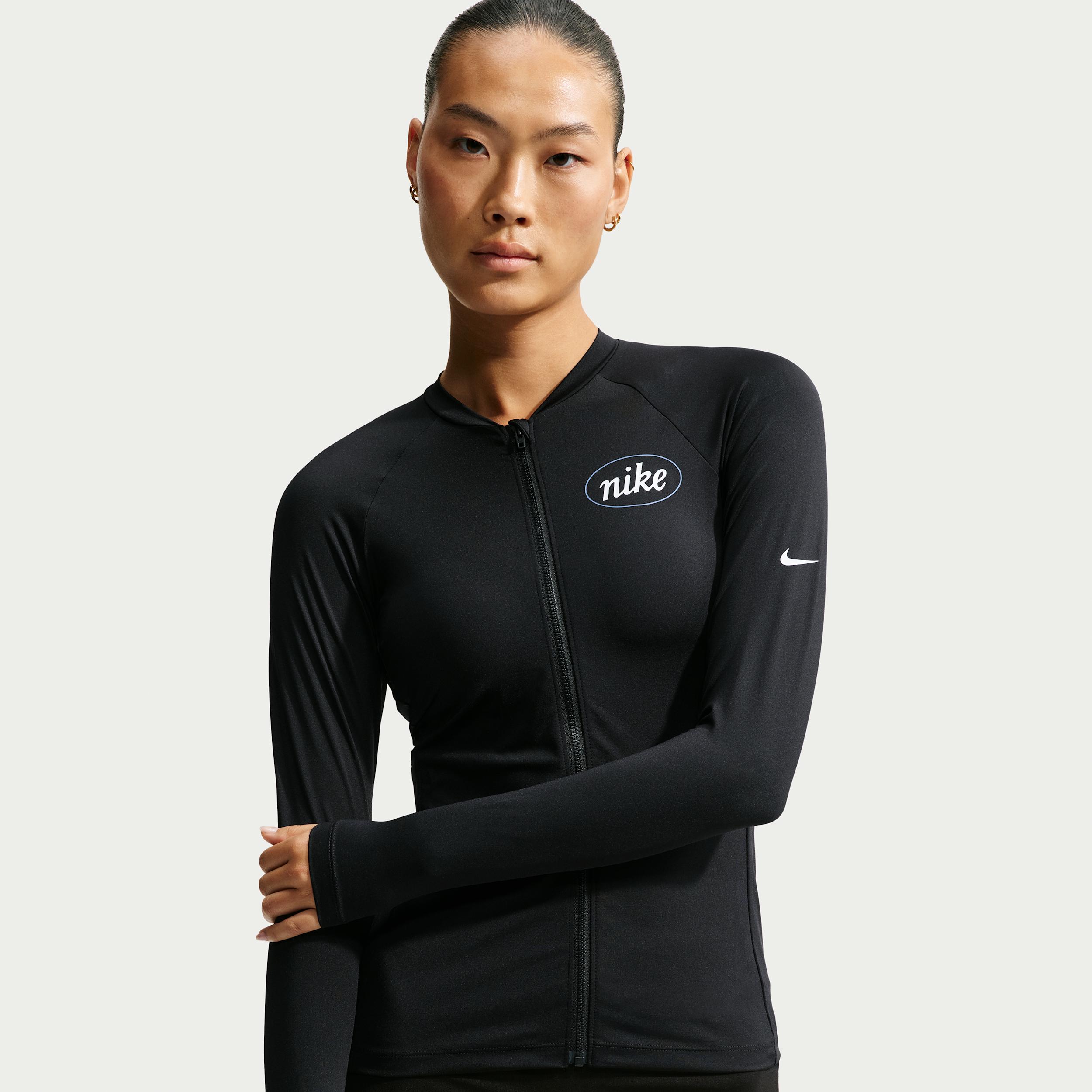Nike Women's Swim Hydroguard Dri-FIT UV Long Sleeve Zip Top by NIKE