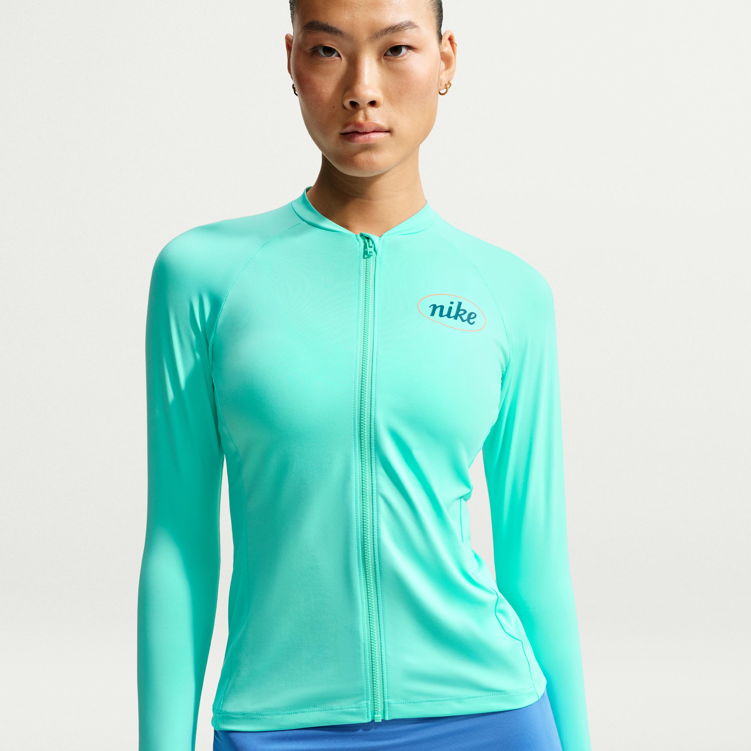 Nike Women's Swim Hydroguard Dri-FIT UV Long Sleeve Zip Top by NIKE