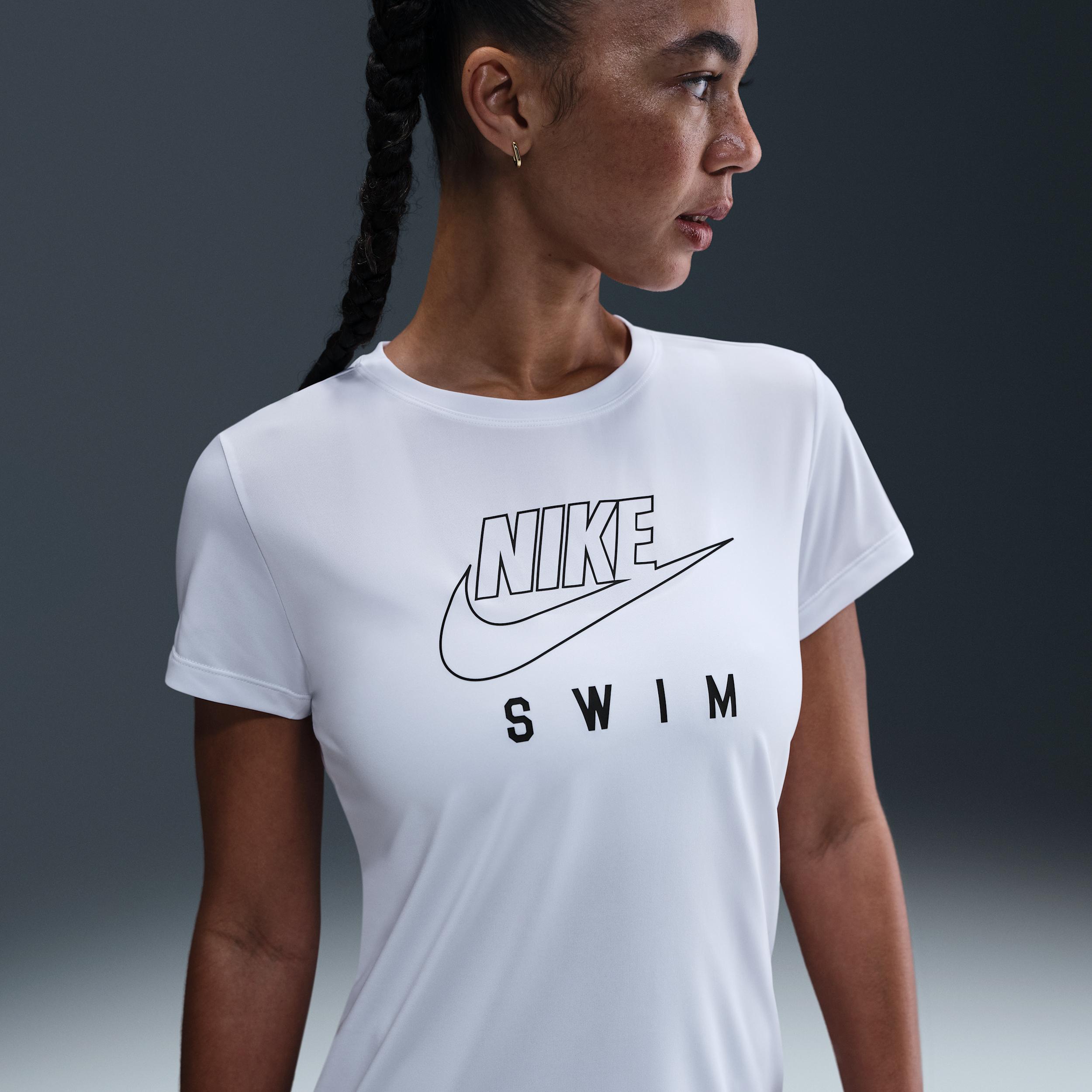 Nike Women's Swim Swoosh Hydroguard Short-Sleeve Top by NIKE