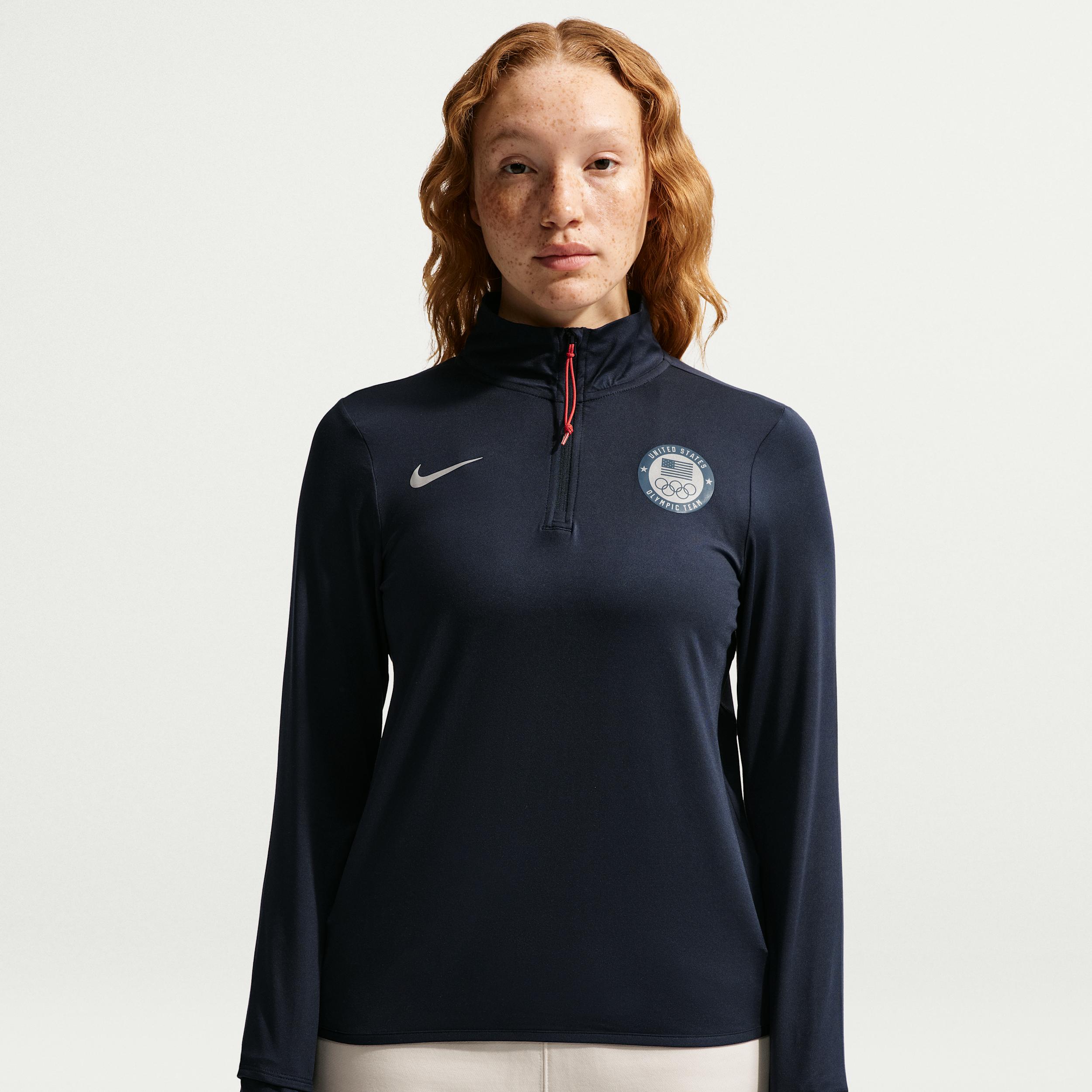 Nike Women's United States Olympic Team Swift Element 1/4-Zip Top by NIKE