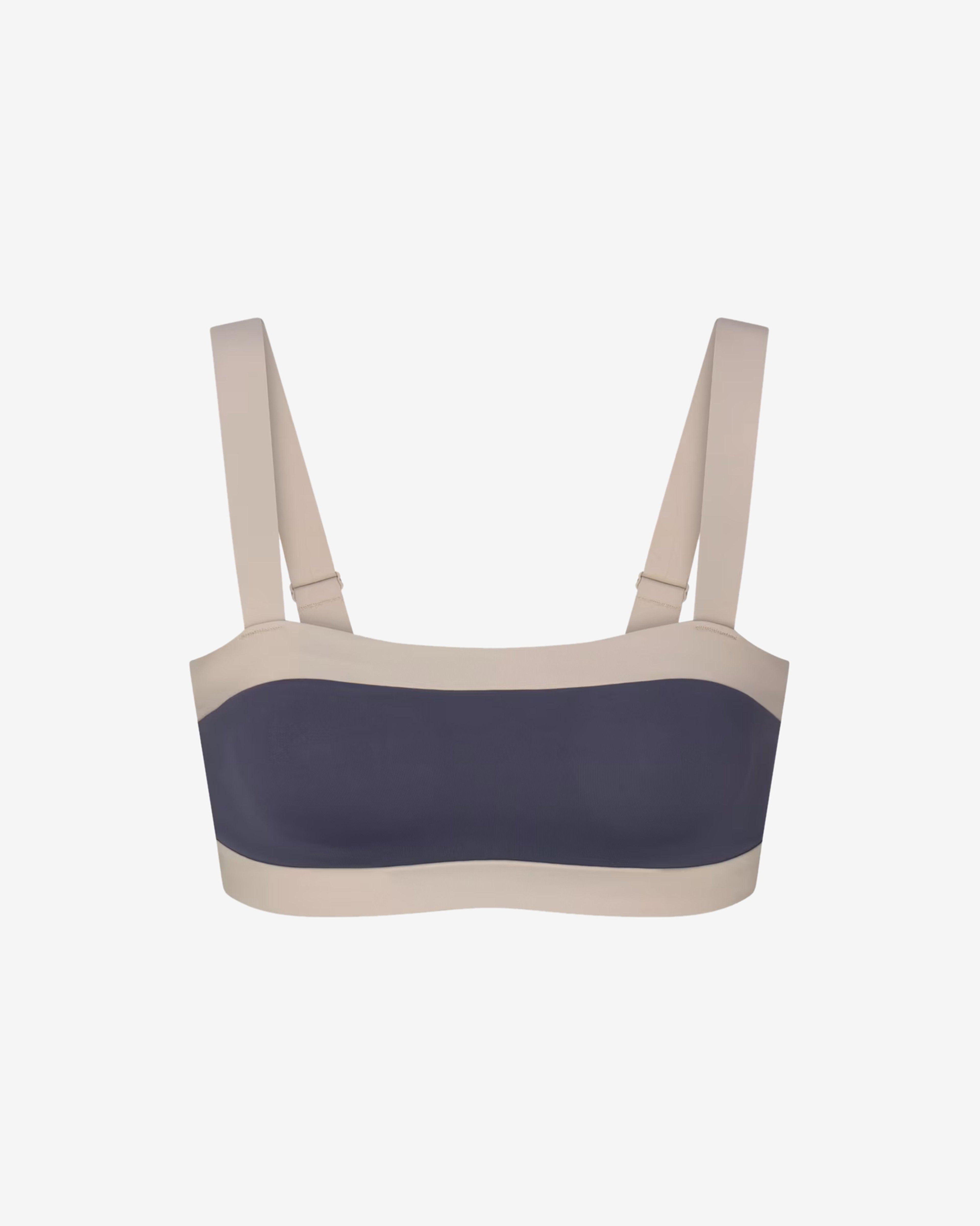 NikeSKIMS - Women's Shine Scoop Neck Bra Top - (Navy) by NIKE