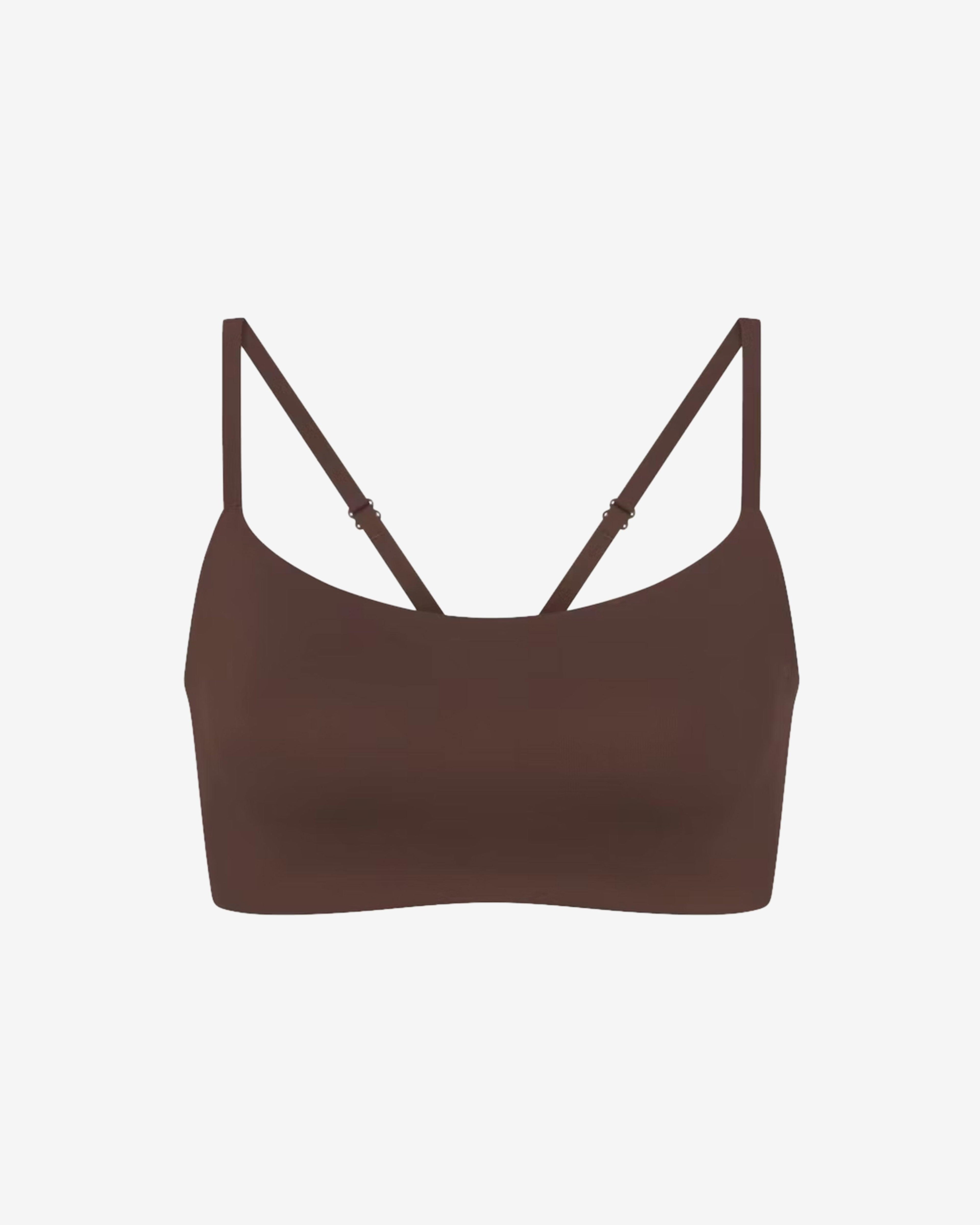 NikeSkims - Women's Matte Contour Cami Bra - (Dark Sepia) by NIKE