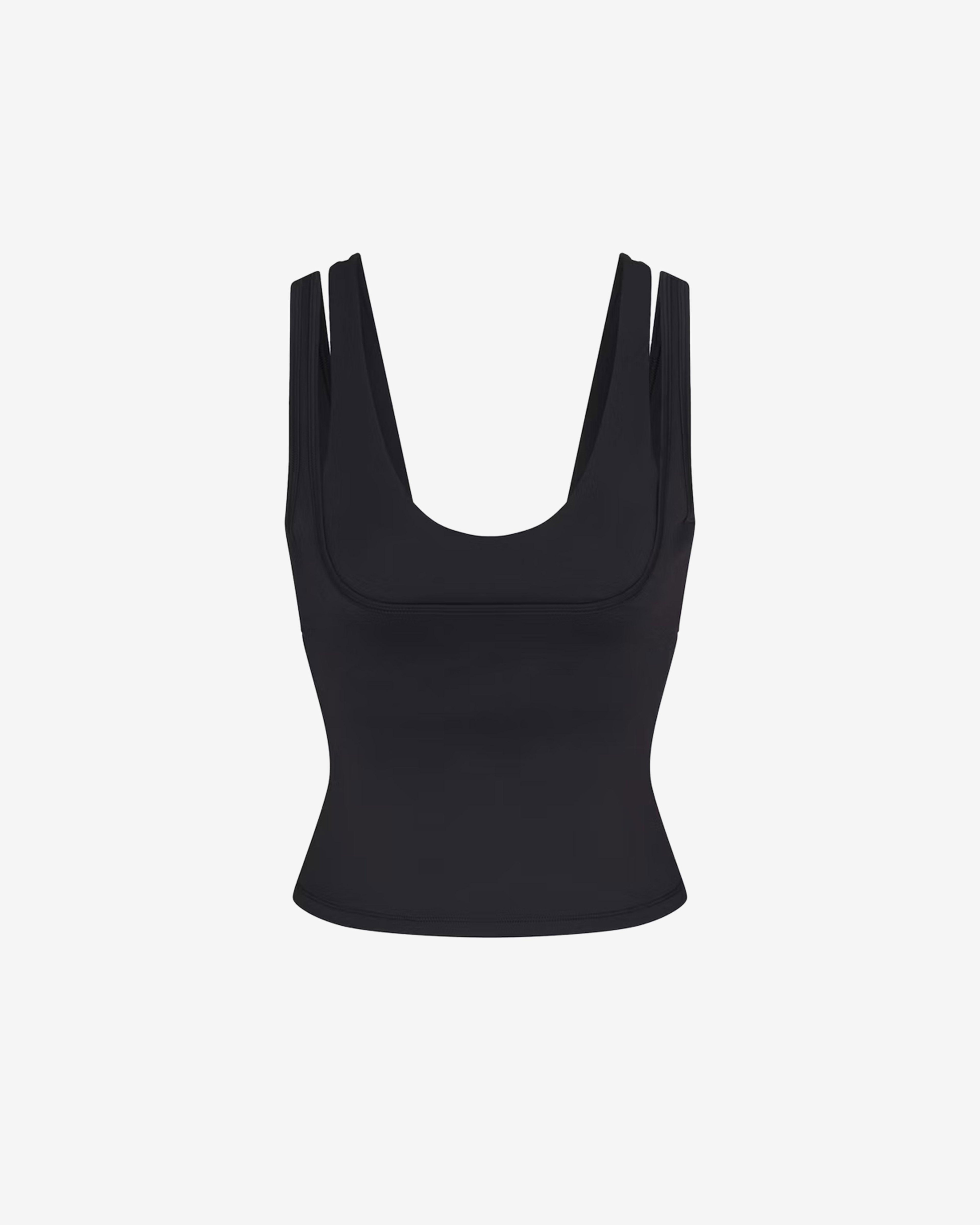 NikeSkims - Women's Matte Double Strap Scoop Tank - (Obsidian) by NIKE