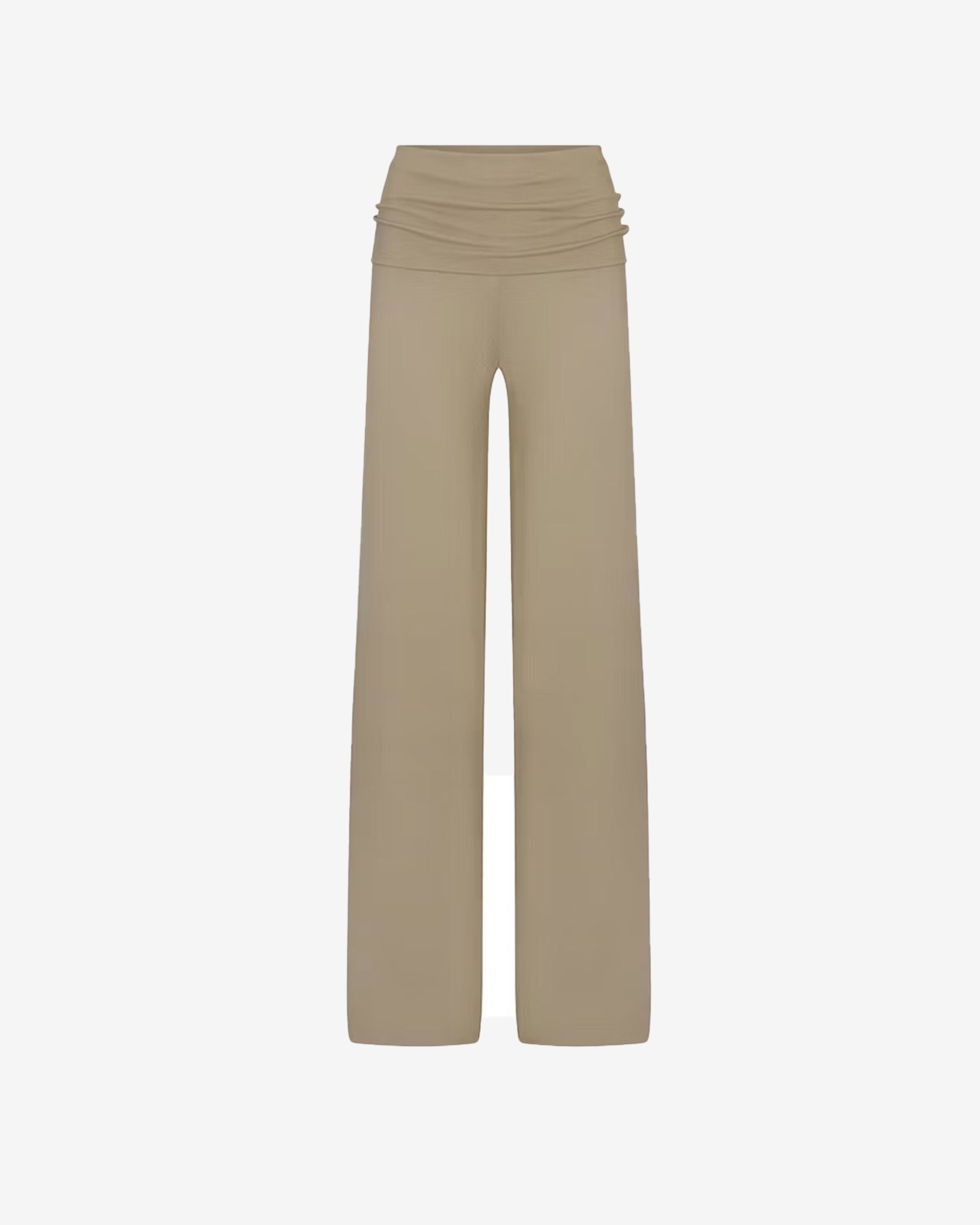 NikeSkims - Women's Matte Foldover Wide Leg Pants - (Dune) by NIKE