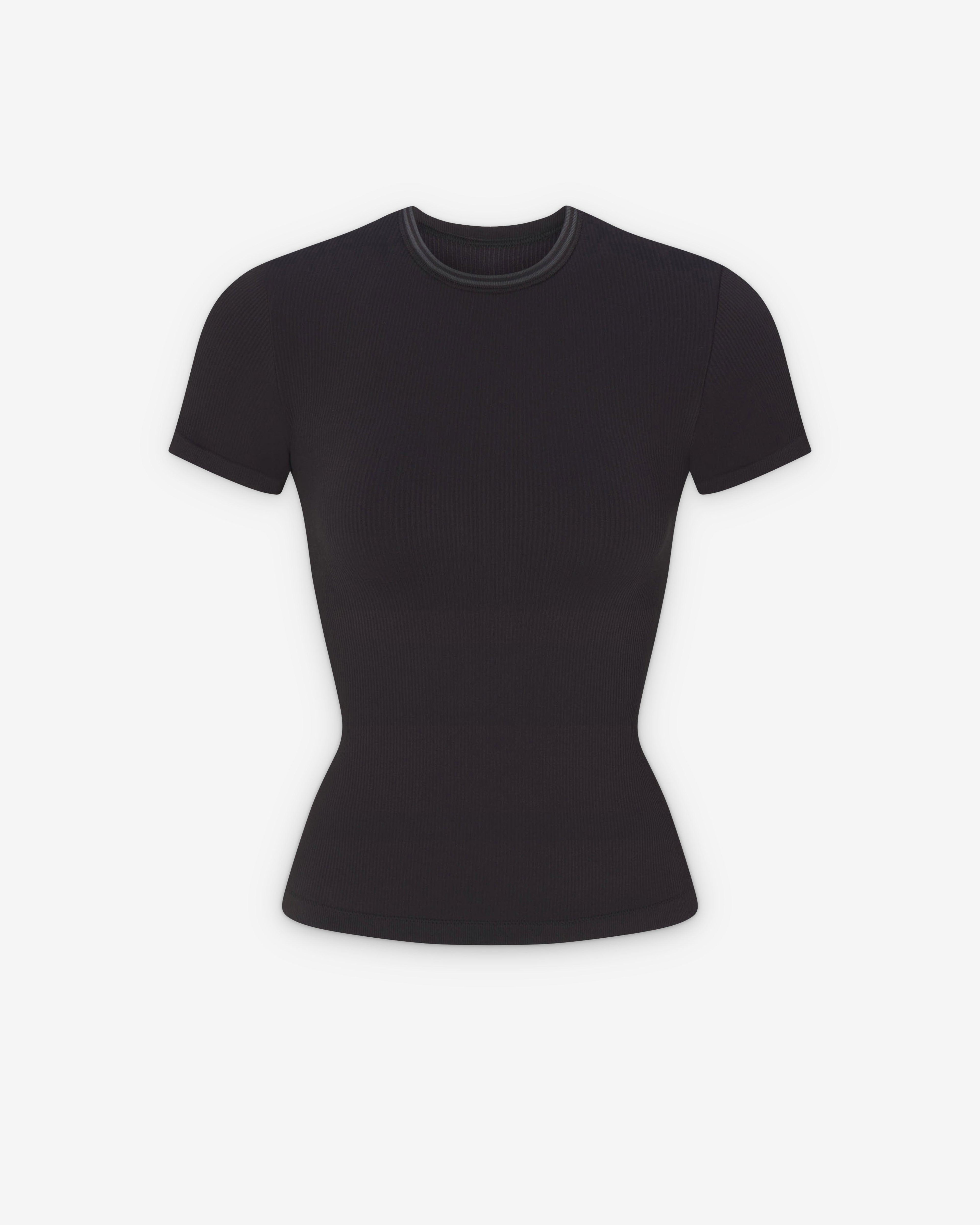 NikeSkims - Women's Ribbed Baby Tee - (Obsidian) by NIKE