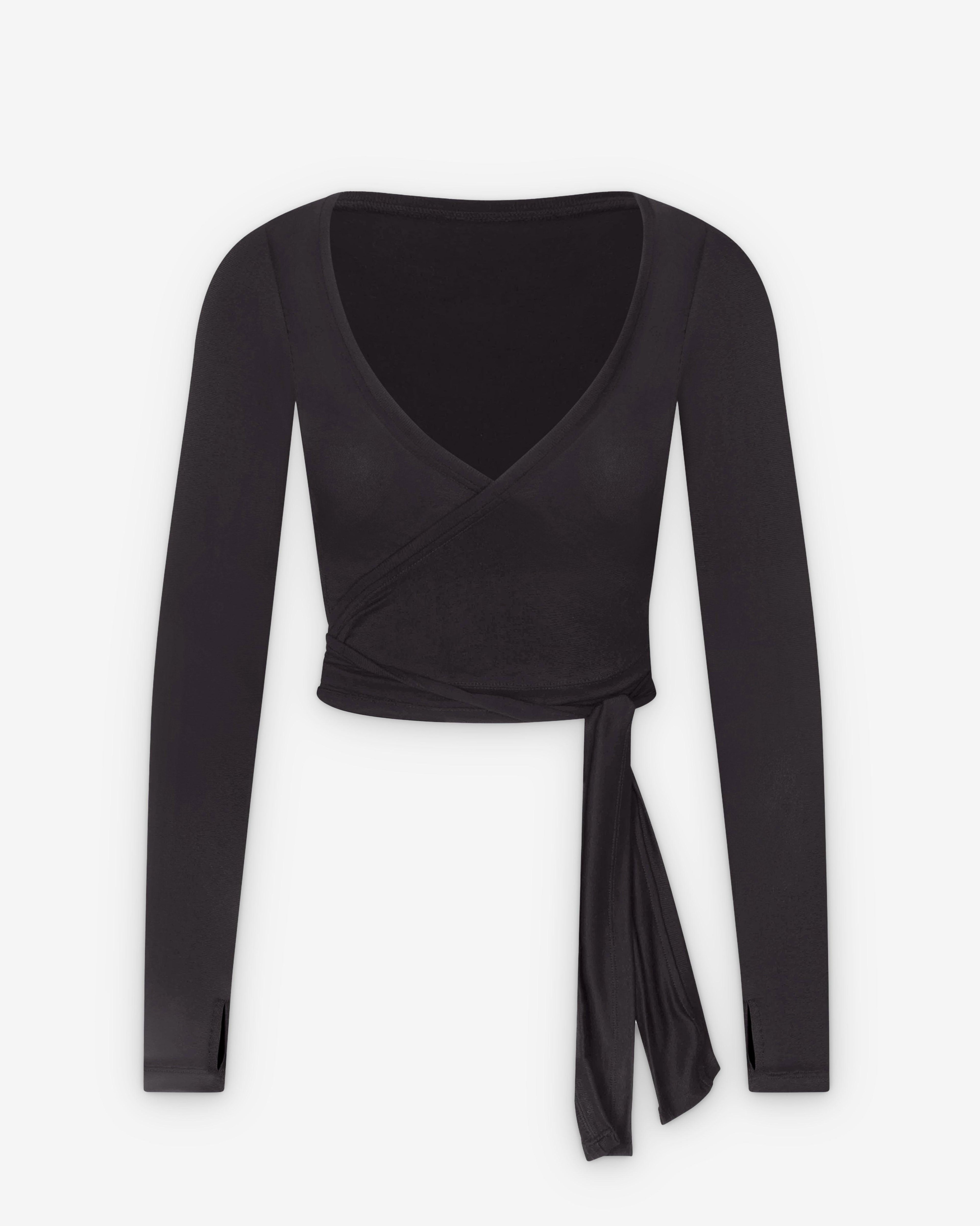 NikeSkims - Women's Stretch Knit Seamless Ls Wrap Top - (Obsidian) by NIKE