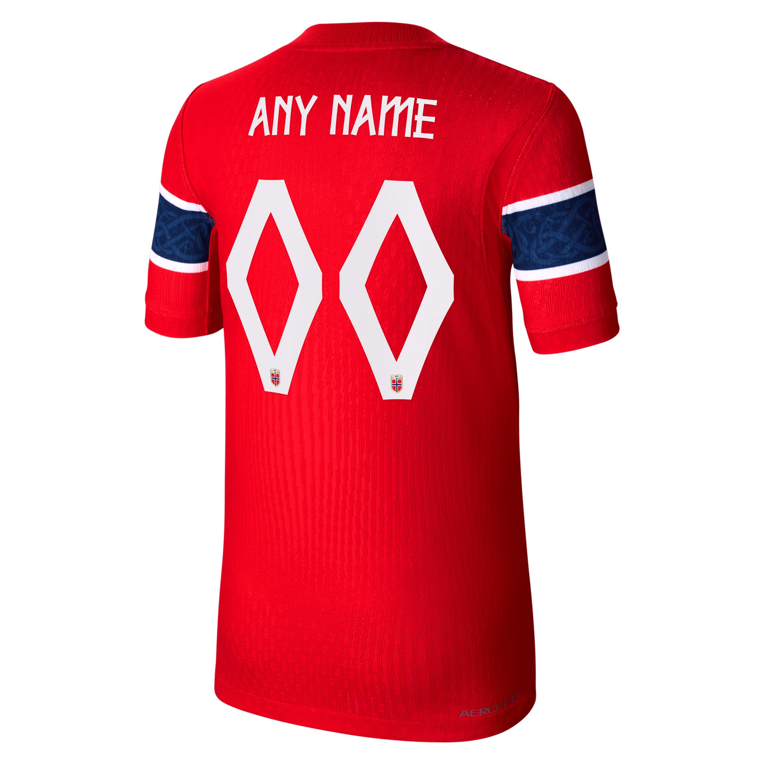 Norway 2026/27 Match Home Big Kids' Nike Aero-FIT Soccer Authentic Custom Jersey By You by NIKE