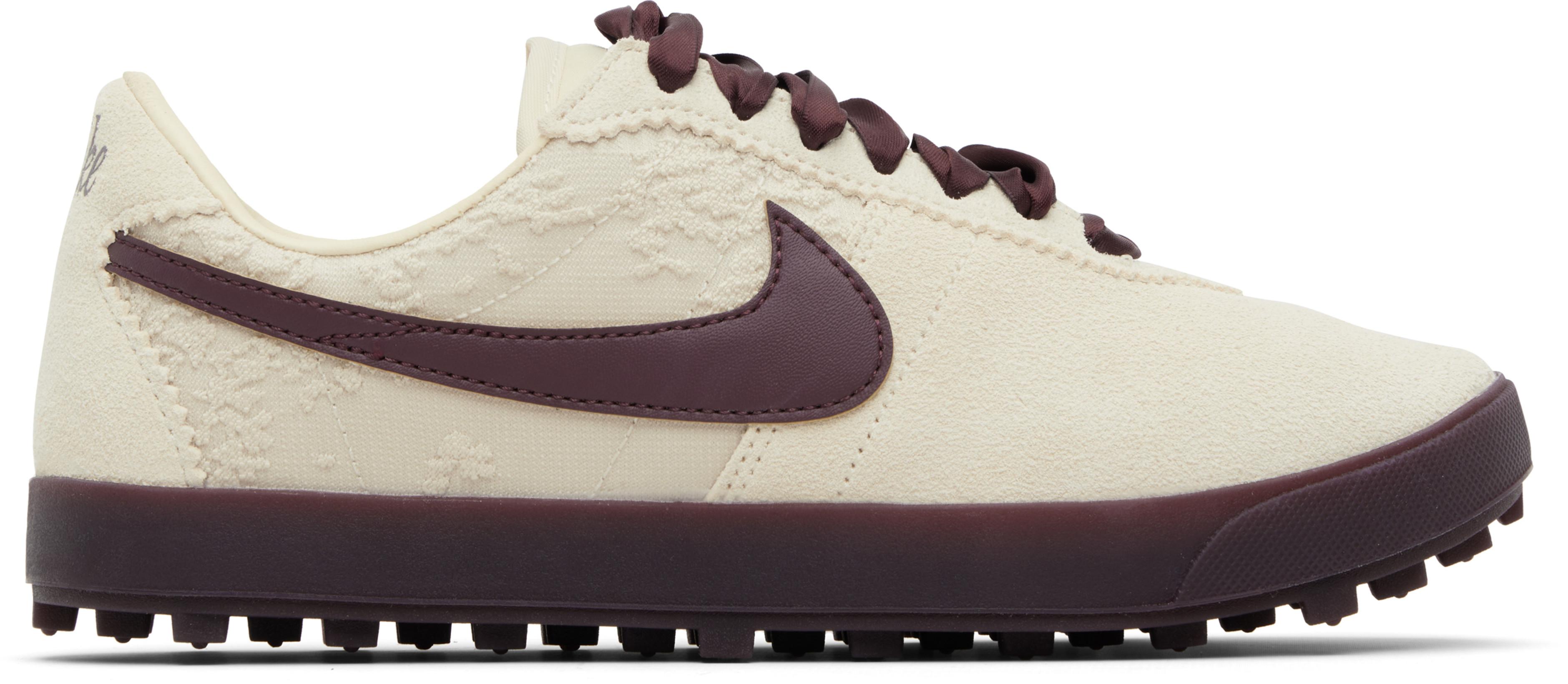 Off-White & Burgundy Astrograbber Leather SE Sneakers by NIKE