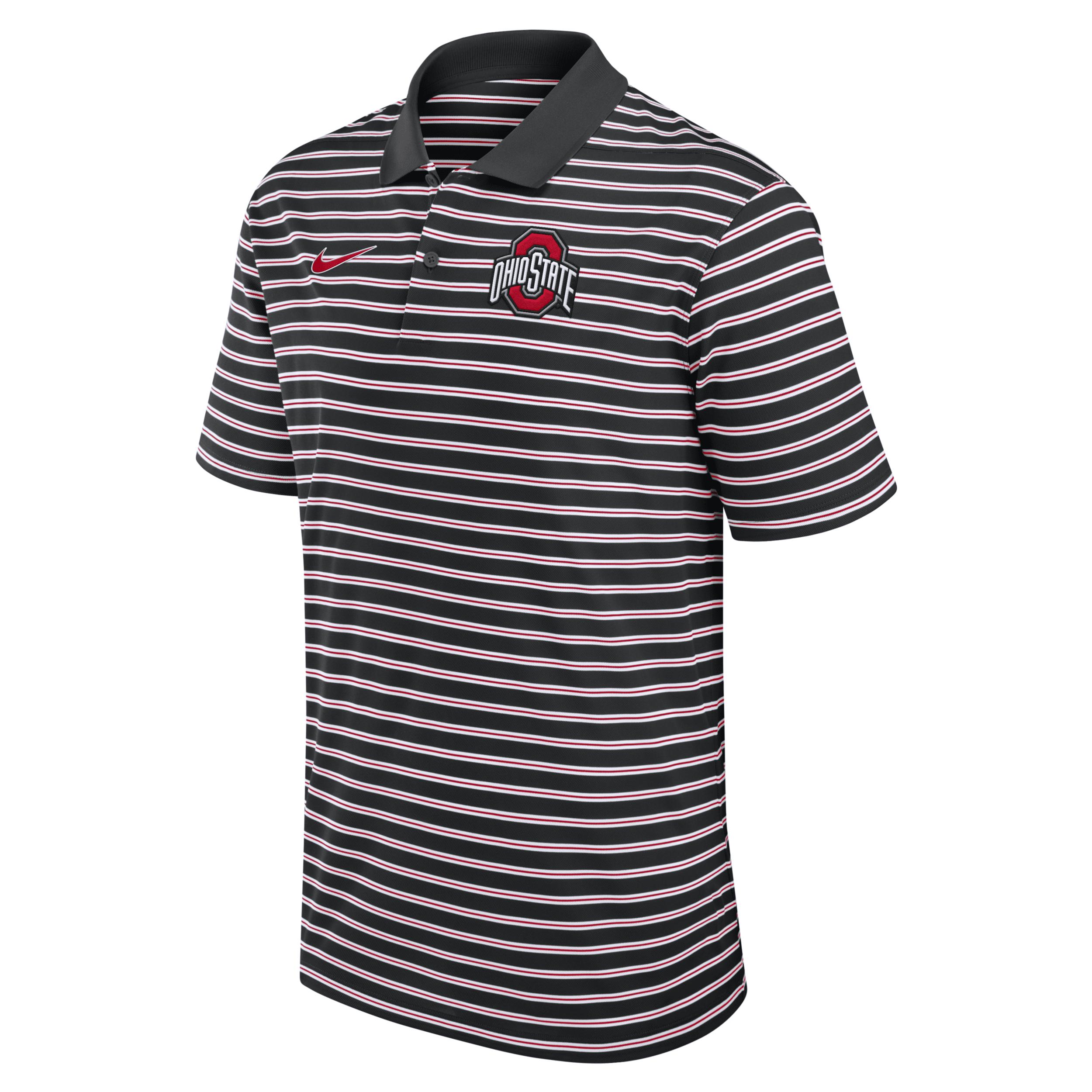 Ohio State Buckeyes Primetime Victory Striped Nike Men's Dri-FIT College Polo by NIKE