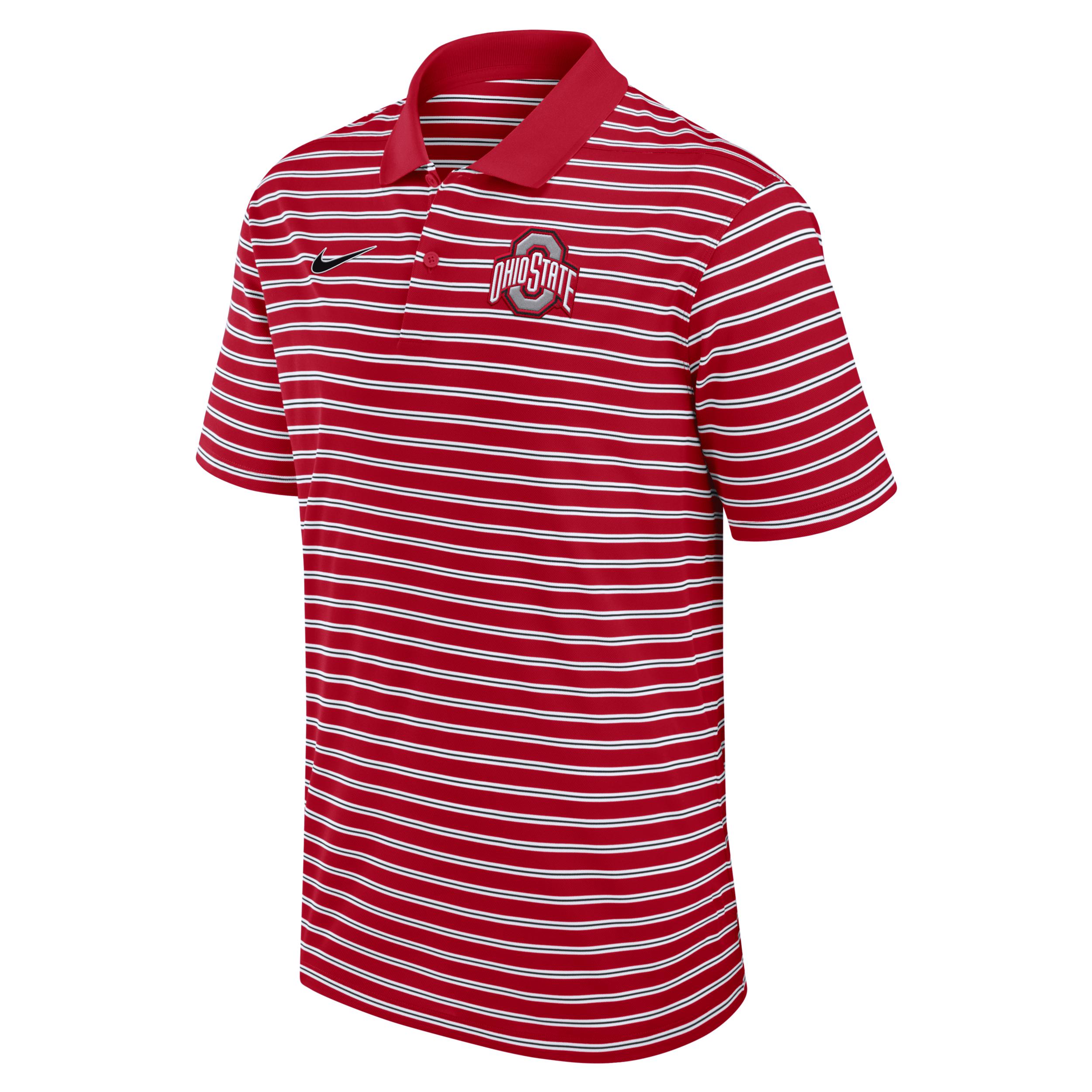Ohio State Buckeyes Primetime Victory Striped Nike Men's Dri-FIT College Polo by NIKE