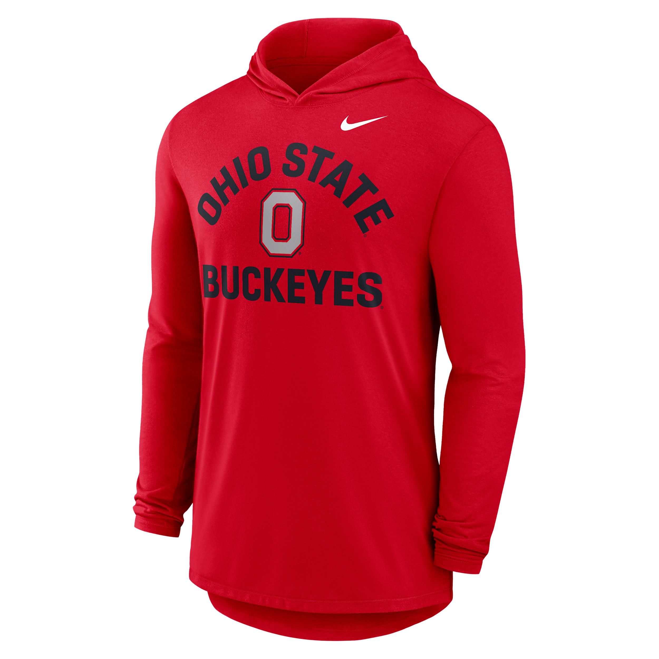 Ohio State Primetime Arch Nike Men's Dri-FIT College Long-Sleeve Hooded T-Shirt by NIKE