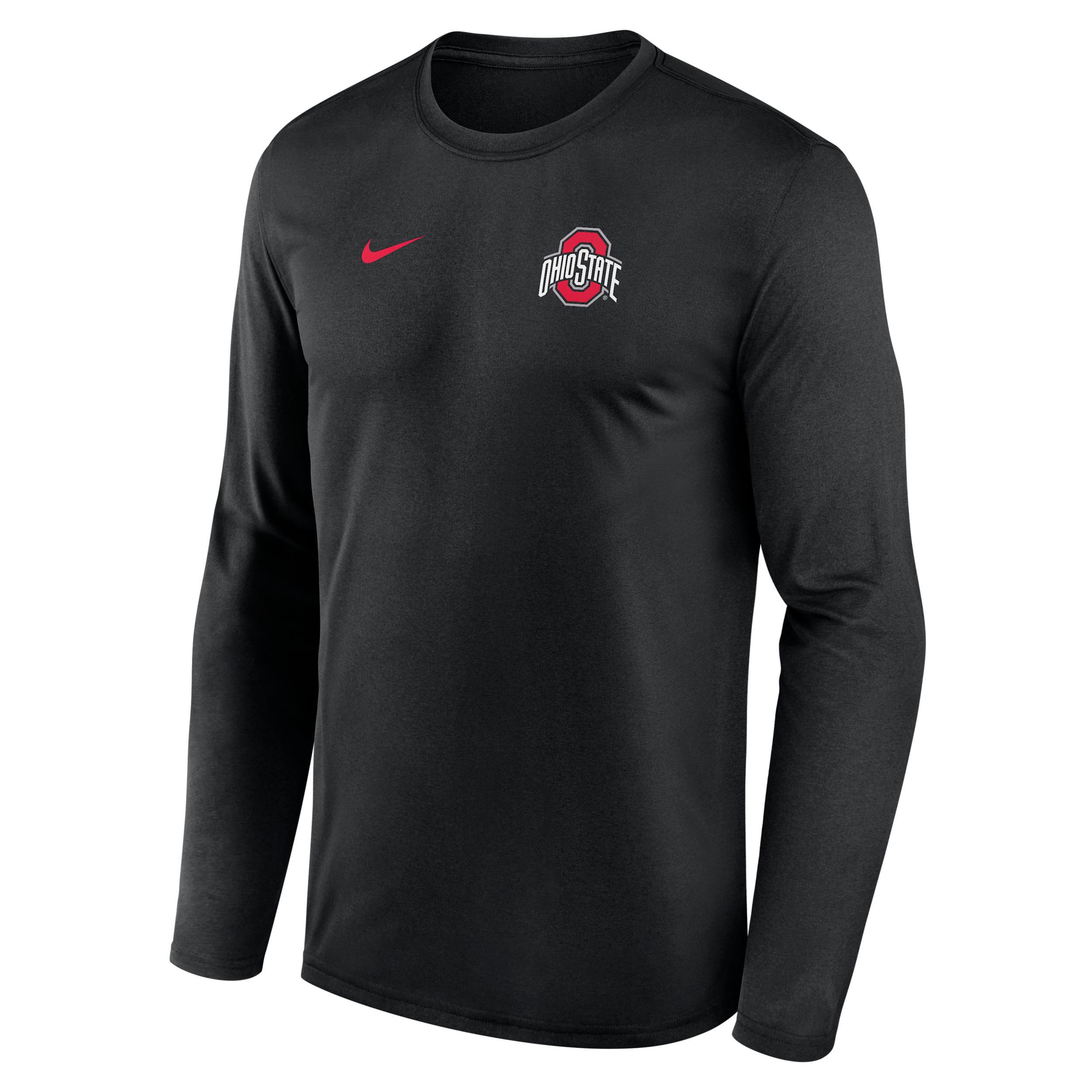 Ohio State Sideline Legend Small Logo Nike Men's Dri-FIT College Long-Sleeve T-Shirt by NIKE
