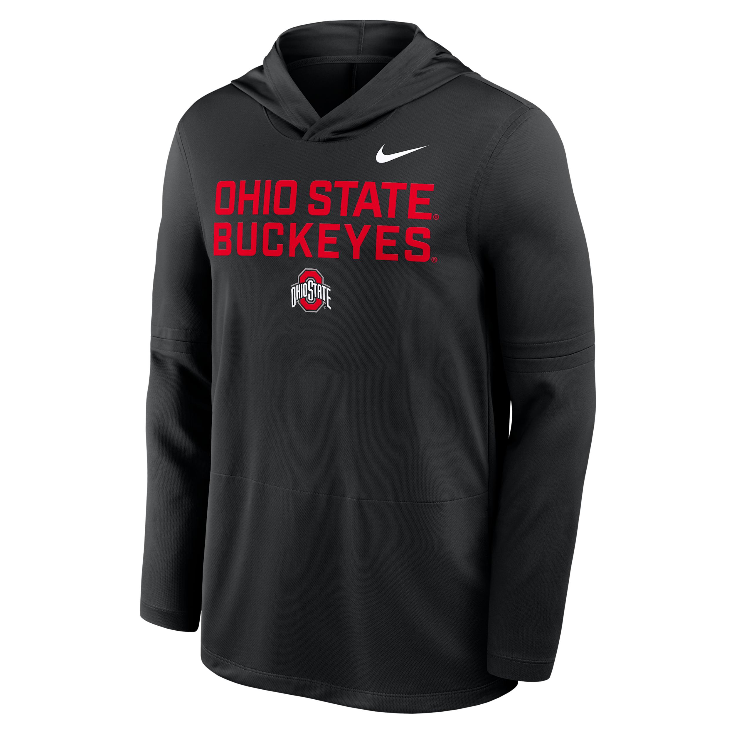 Ohio State Sideline Nike Men's Dri-FIT College Long-Sleeve Hooded Top by NIKE