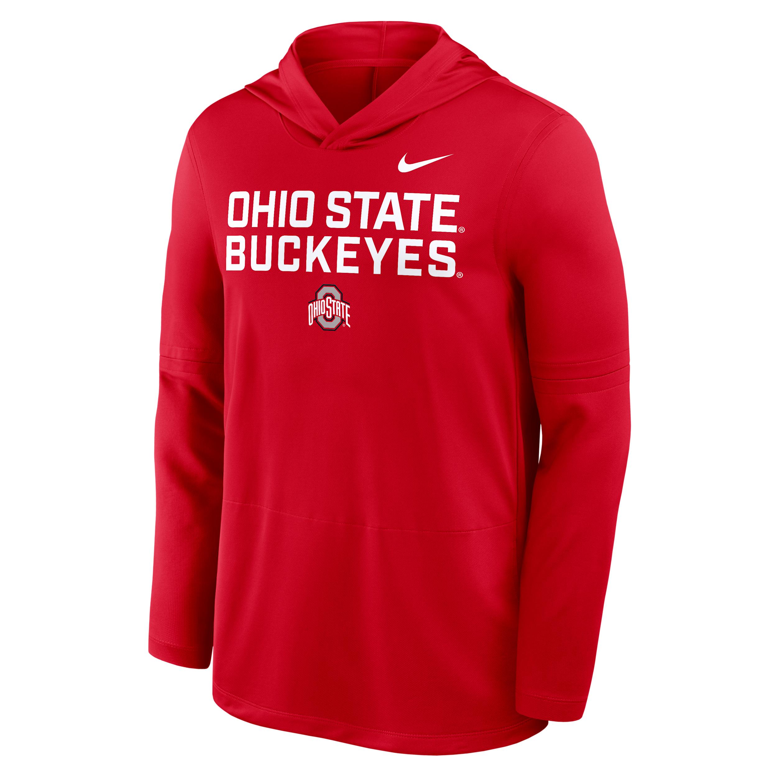 Ohio State Sideline Nike Men's Dri-FIT College Long-Sleeve Hooded Top by NIKE