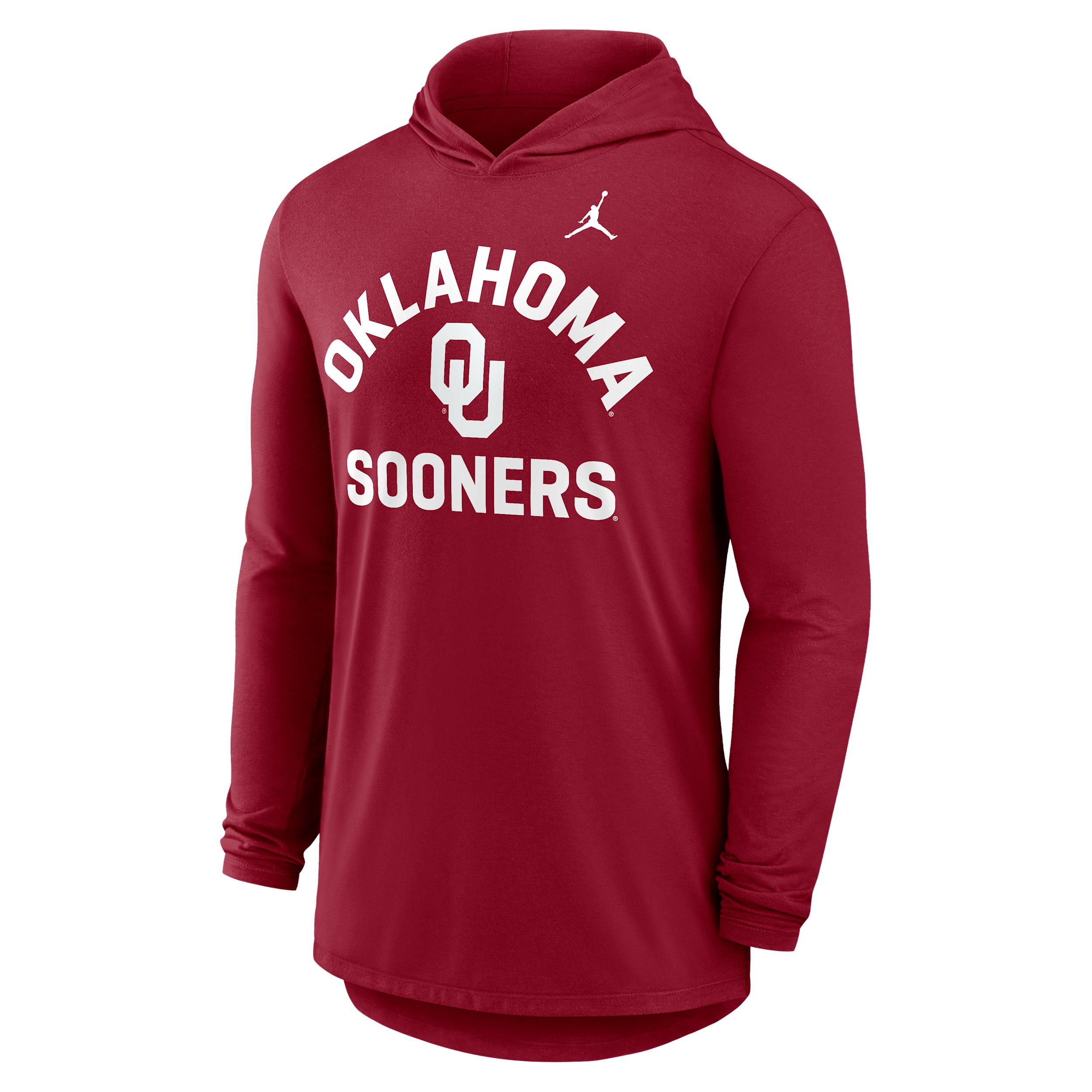 Oklahoma Primetime Arch Nike Men's Dri-FIT College Long-Sleeve Hooded T-Shirt by NIKE