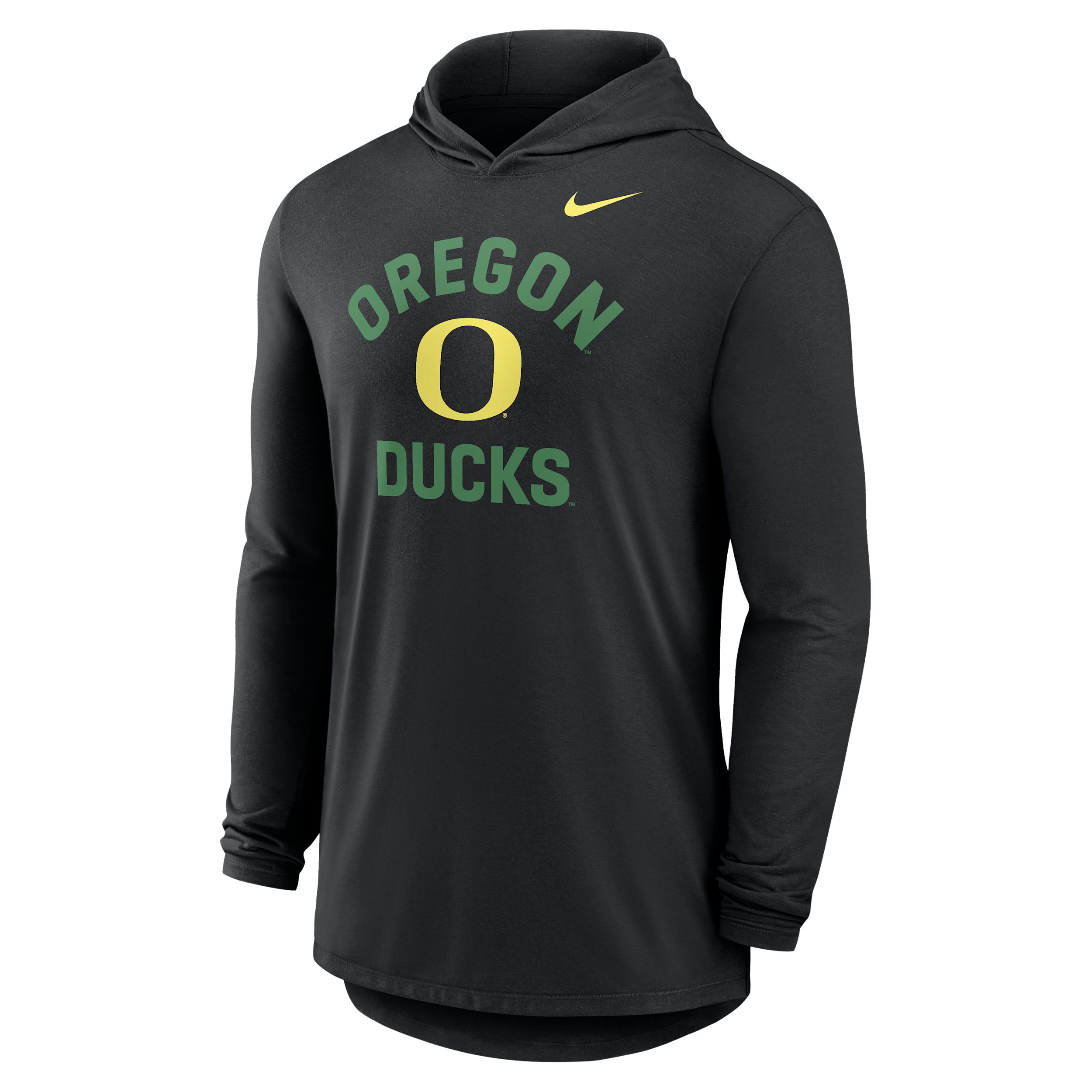Oregon Primetime Arch Nike Men's Dri-FIT College Long-Sleeve Hooded T-Shirt by NIKE