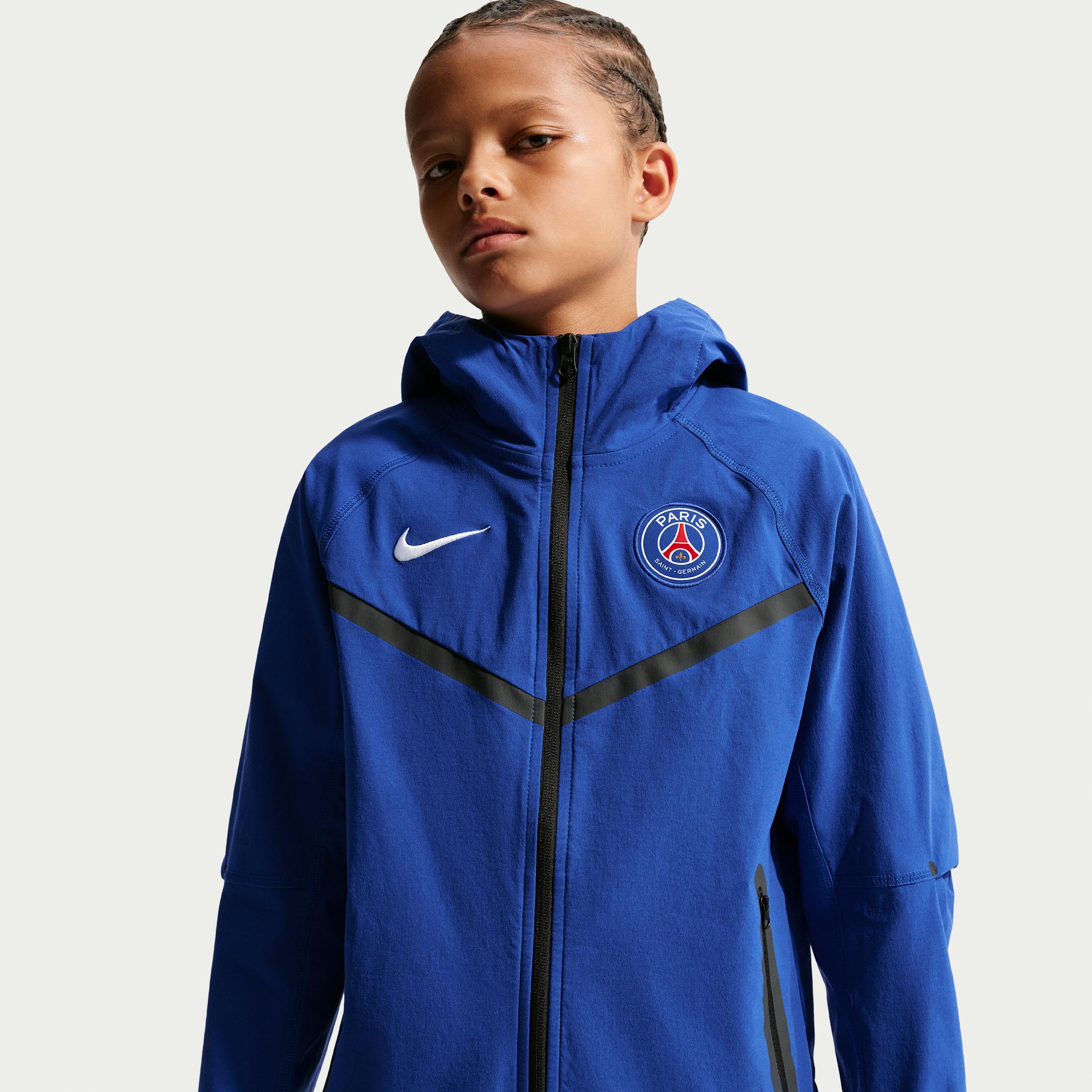 Paris Saint-Germain Tech Home Big Kids' Nike Dri-FIT Soccer Woven Anthem Jacket by NIKE