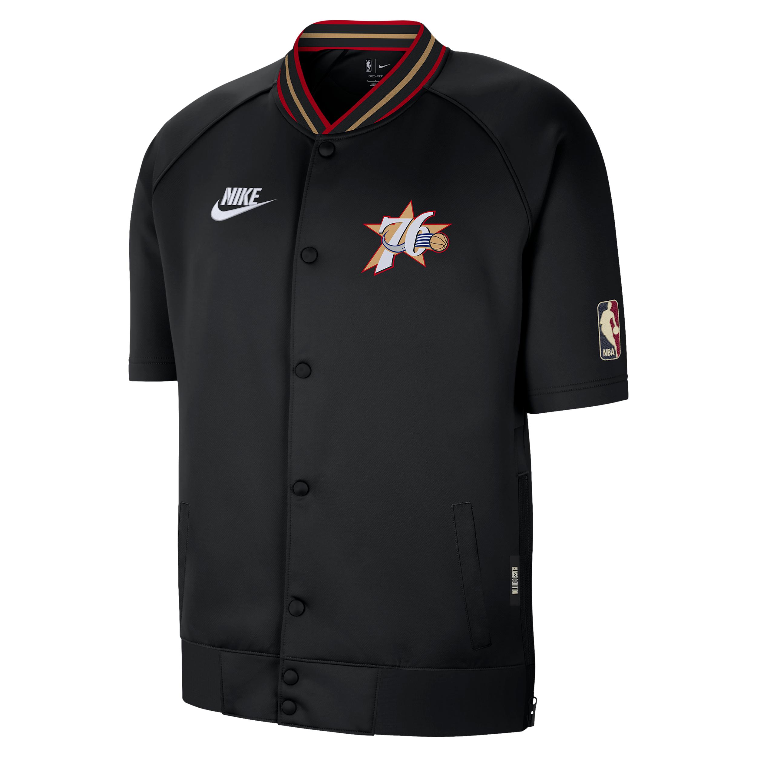 Philadelphia 76ers Hardwood Classics Nike Men's Dri-FIT NBA Short-Sleeve Jacket by NIKE