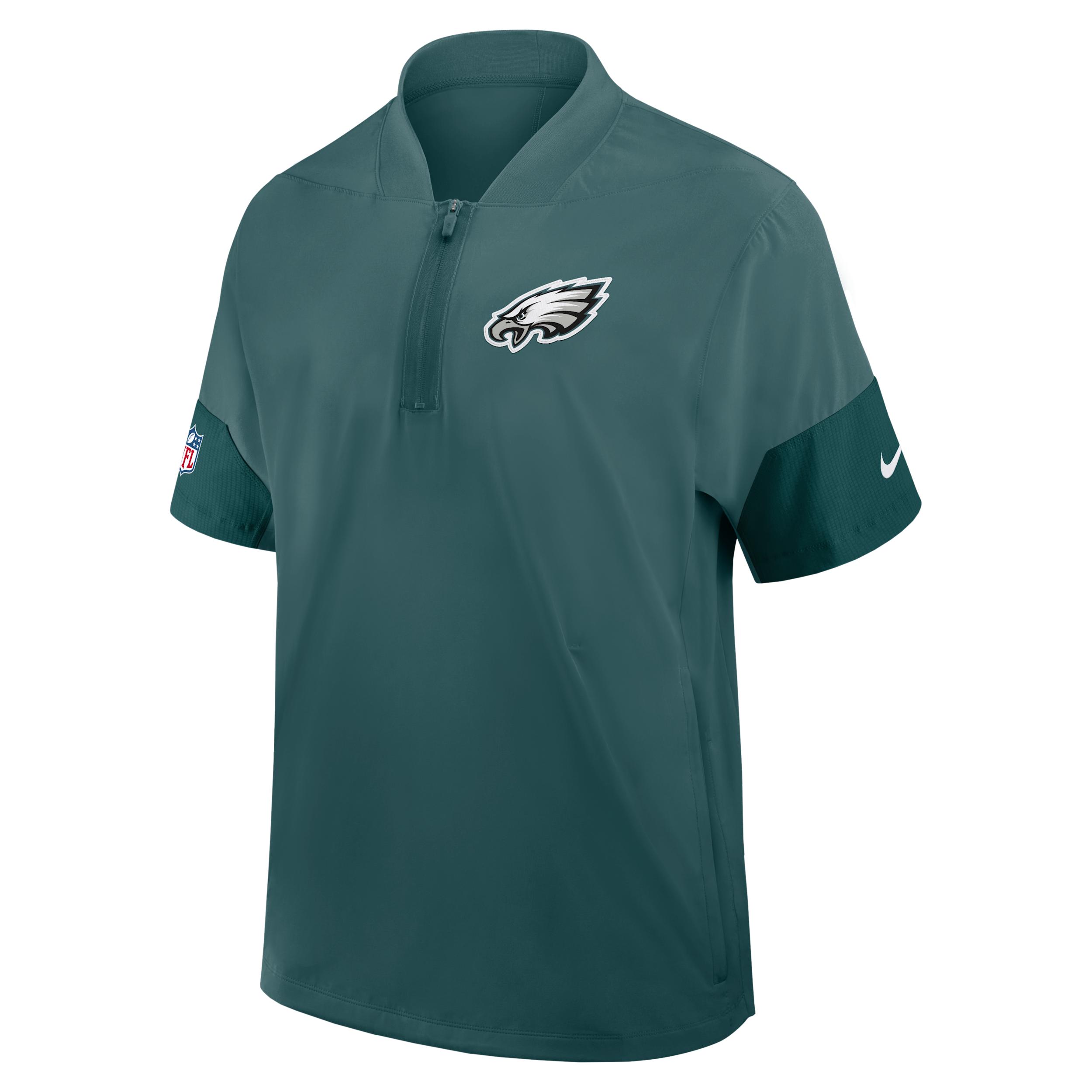 Philadelphia Eagles Sideline Coach Nike Men's NFL 1/2-Zip Short-Sleeve Jacket by NIKE
