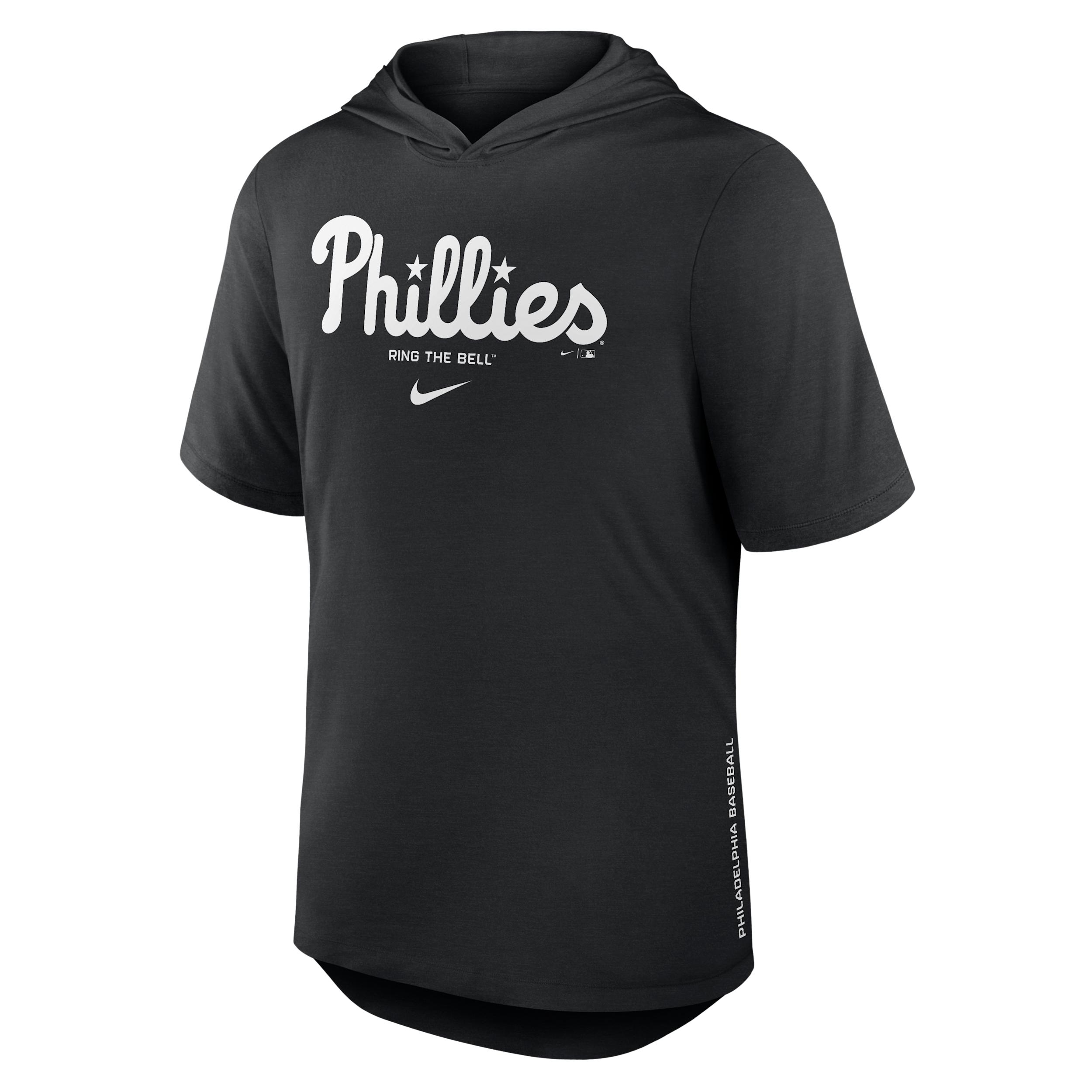 Philadelphia Phillies Arched Wordmark Nike Men's Dri-FIT MLB Hooded T-Shirt by NIKE