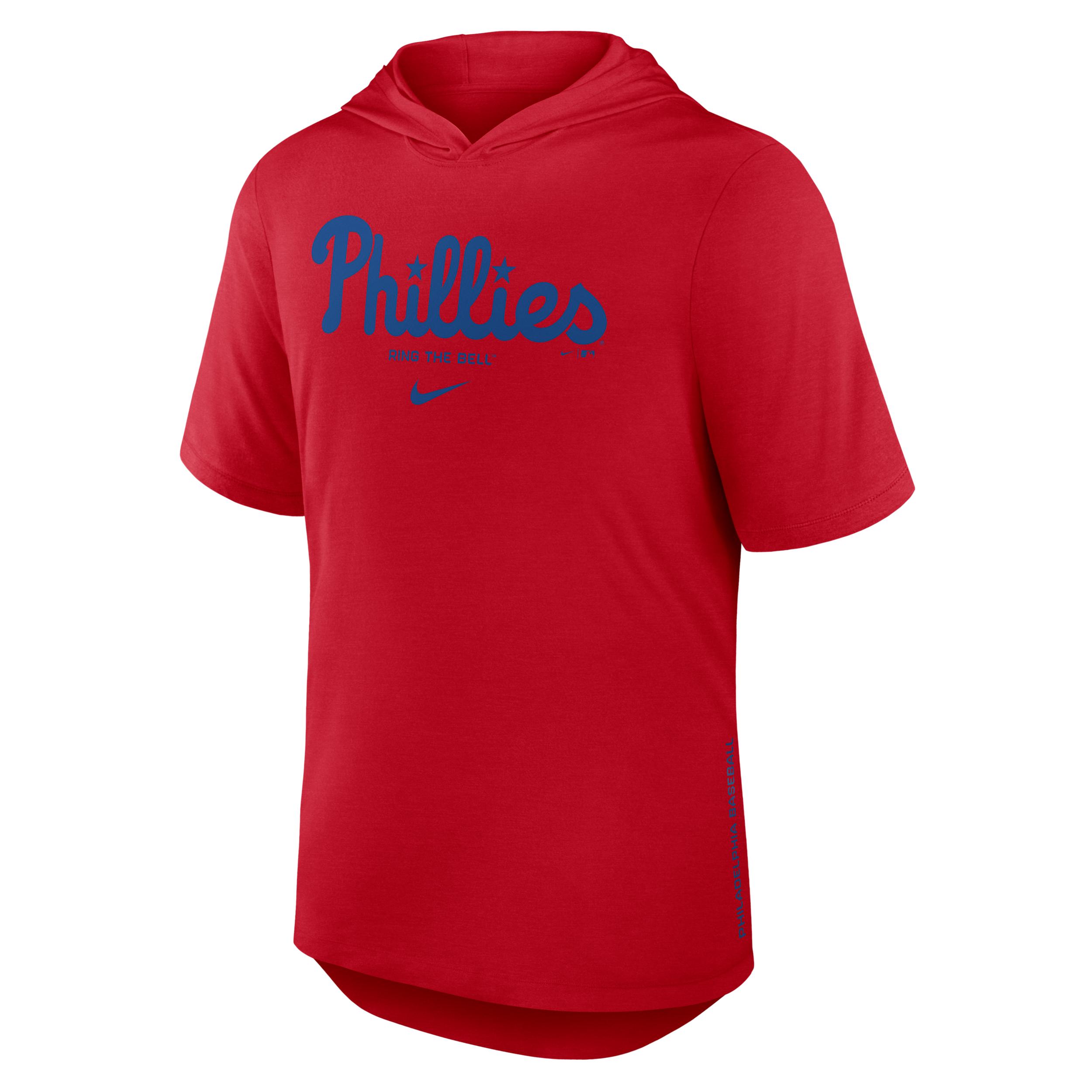 Philadelphia Phillies Arched Wordmark Nike Men's Dri-FIT MLB Hooded T-Shirt by NIKE