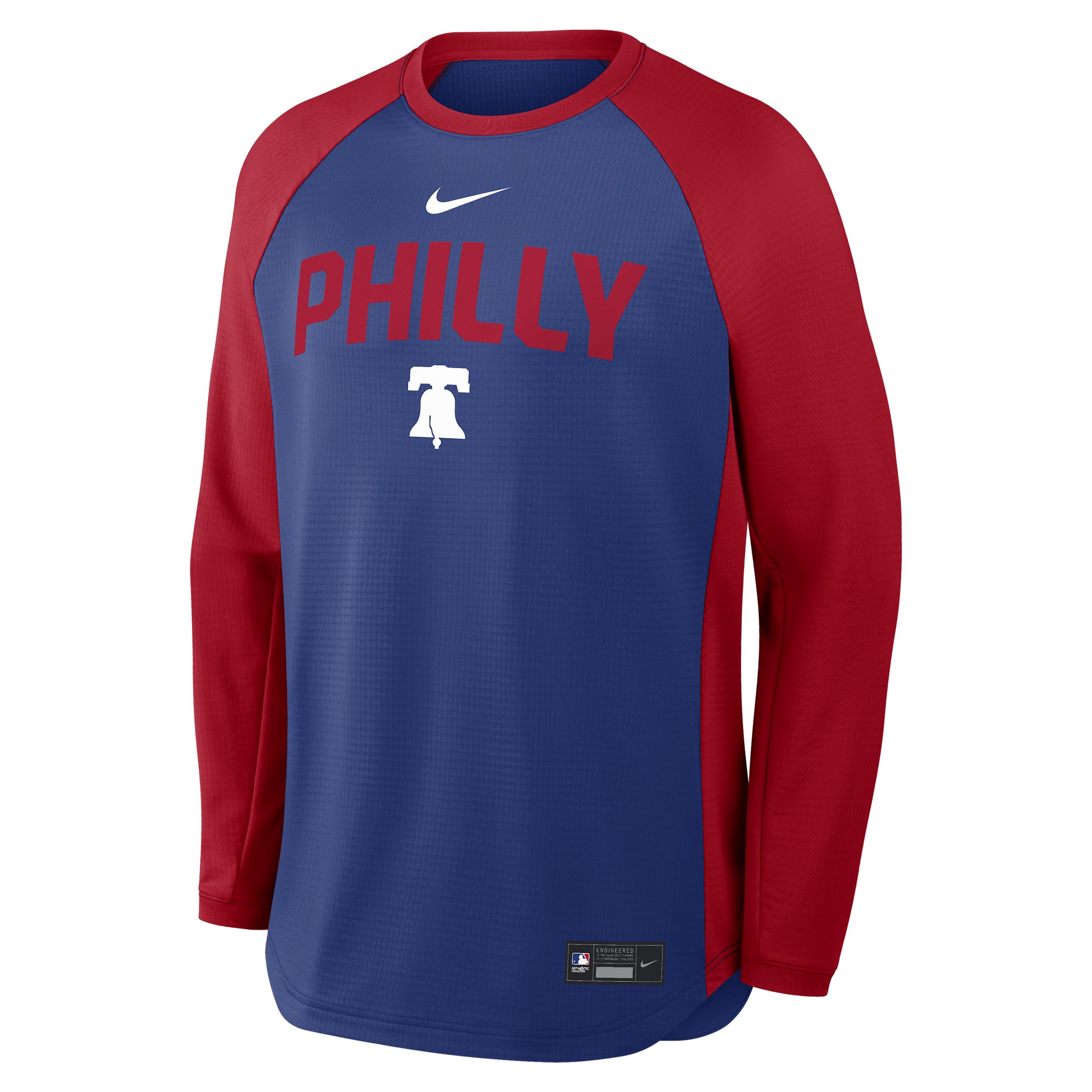 Philadelphia Phillies Authentic Collection Nike Men's Dri-FIT Pullover Crew by NIKE