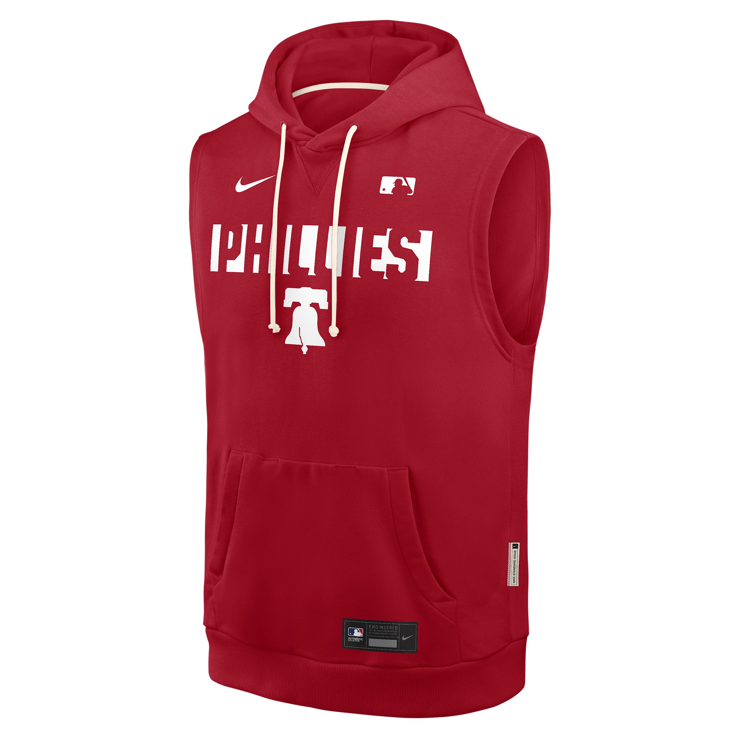 Philadelphia Phillies Authentic Collection Standard Issue Nike Men's Dri-FIT MLB Sleeveless Pullover Hoodie by NIKE