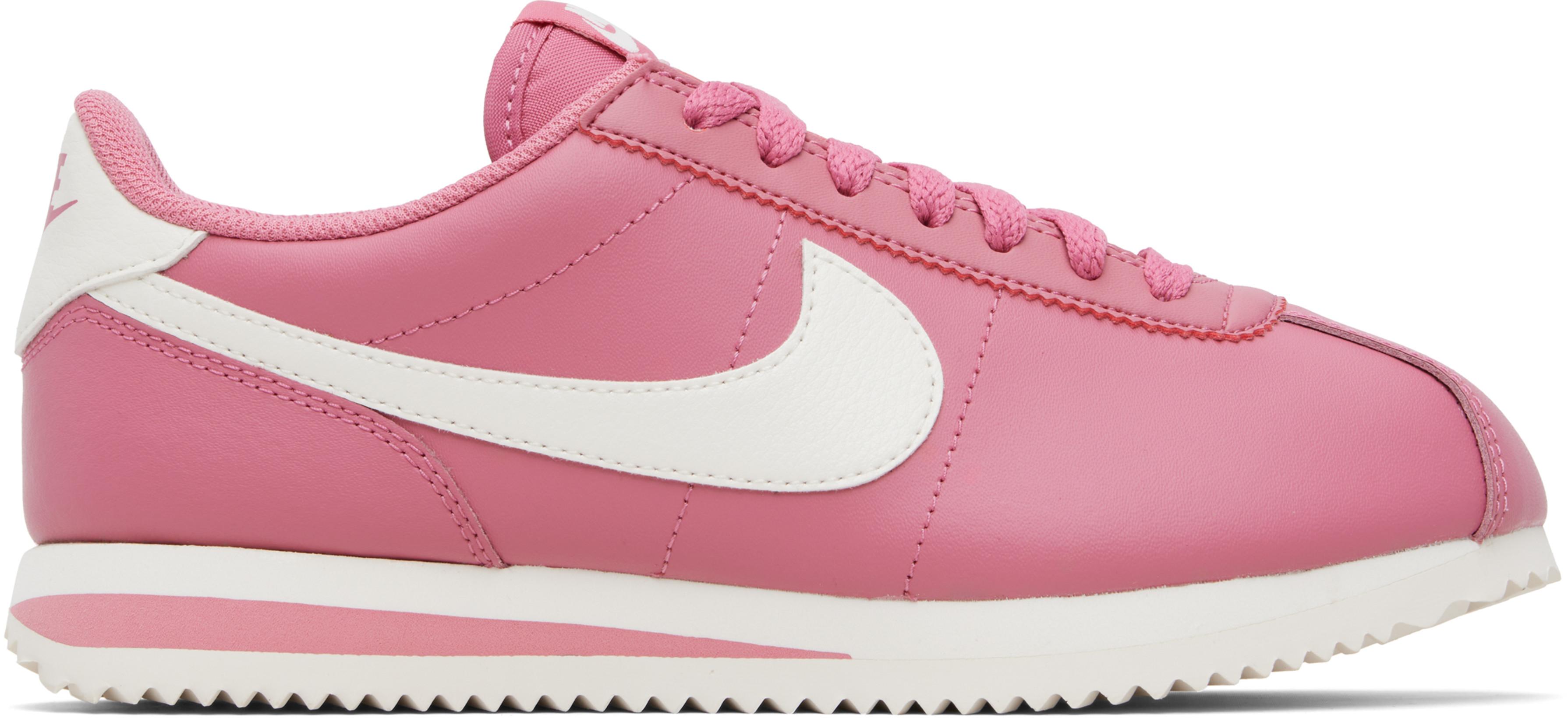 Pink Cortez Leather Sneakers by NIKE