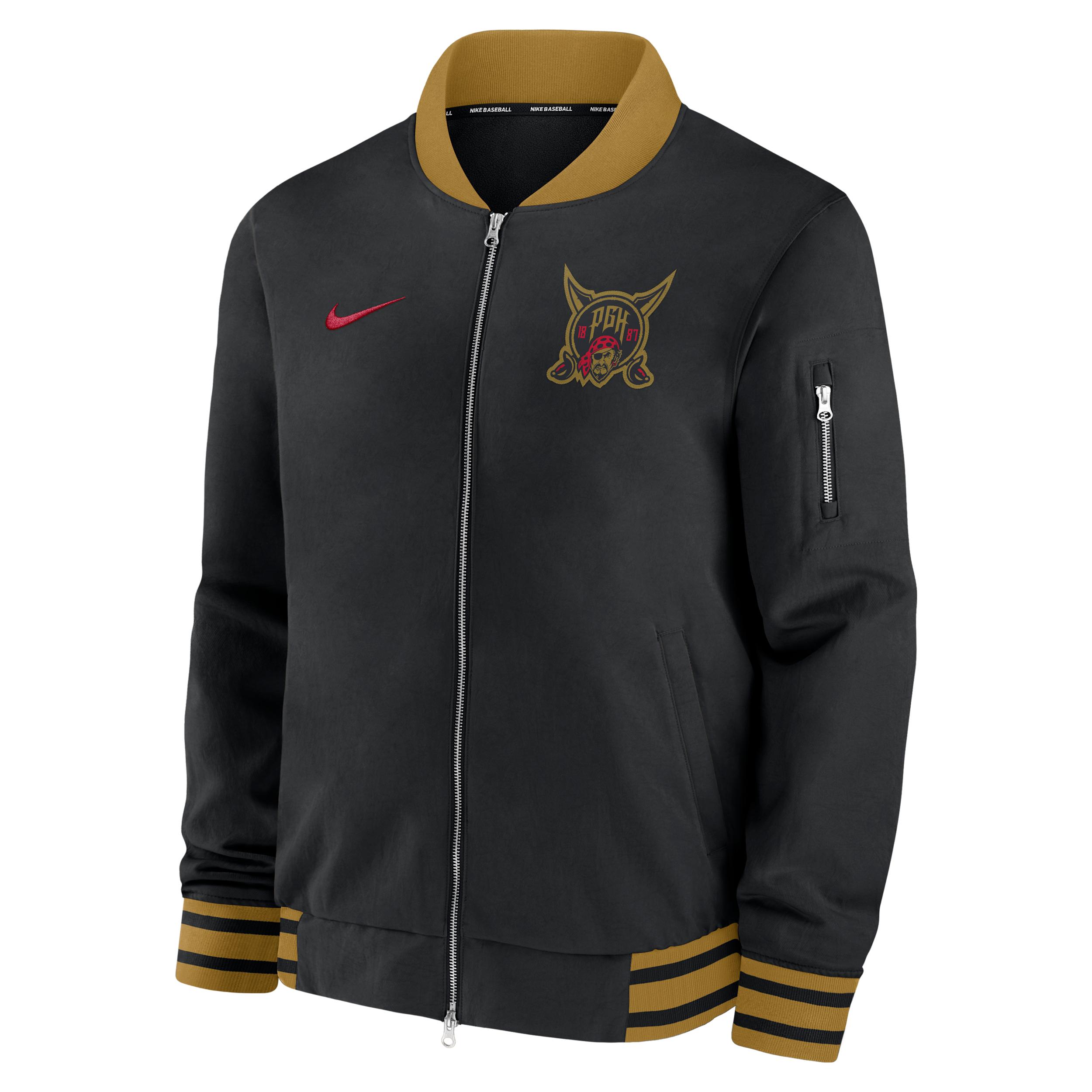 Pittsburgh Pirates Authentic Collection City Connect Nike Men's MLB Full-Zip Bomber Jacket by NIKE